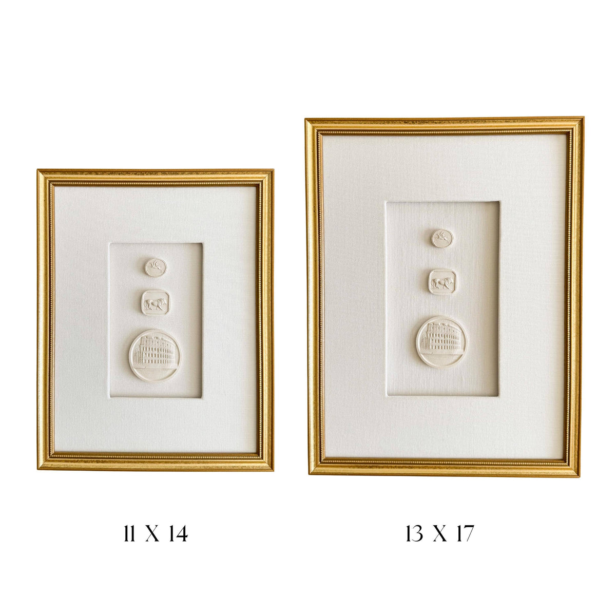 Gold Framed European Intaglios - Set of Two 
