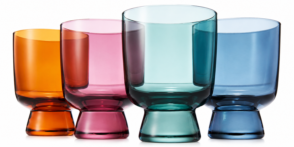 Murano Muted Colored Stackable Tumbler Glasses Set of 4