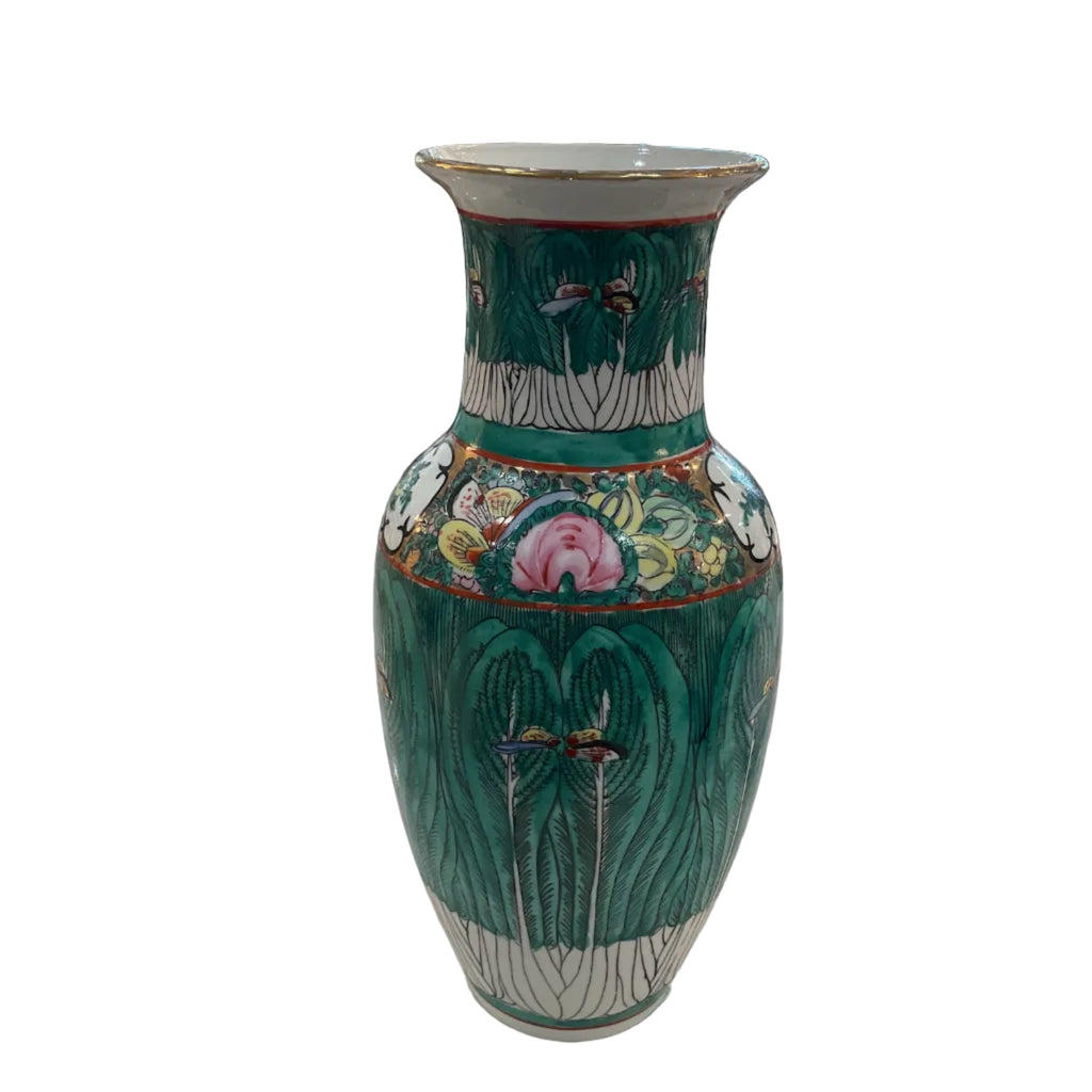 Bok Choy and Rose Medallion Vase