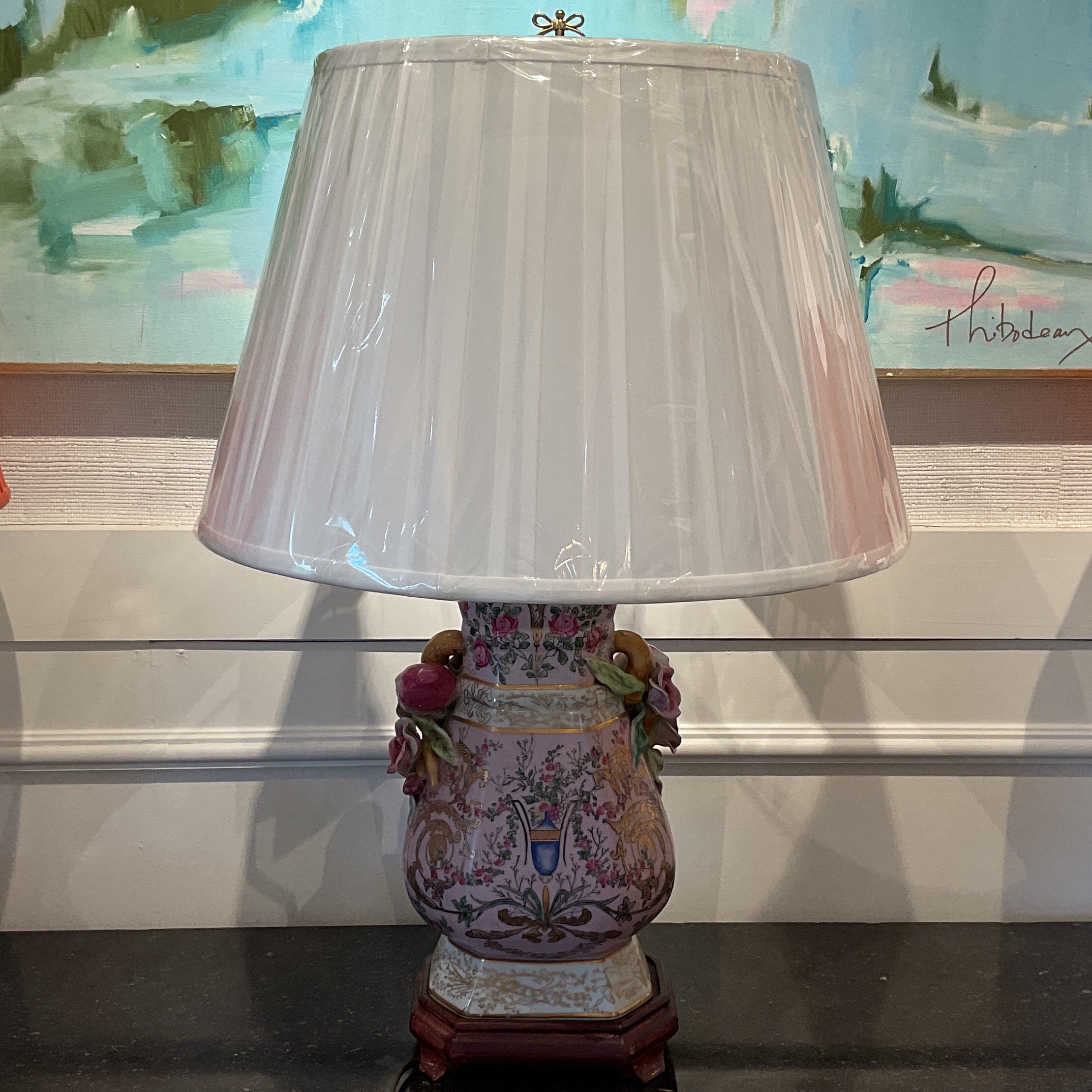 Antique Famille Rose Lamp