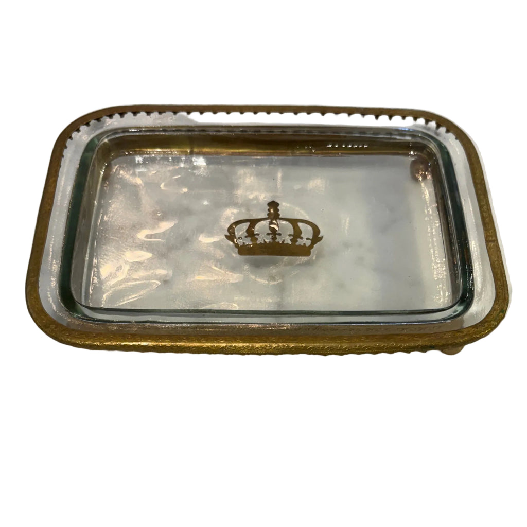 Glass Tray with Crown