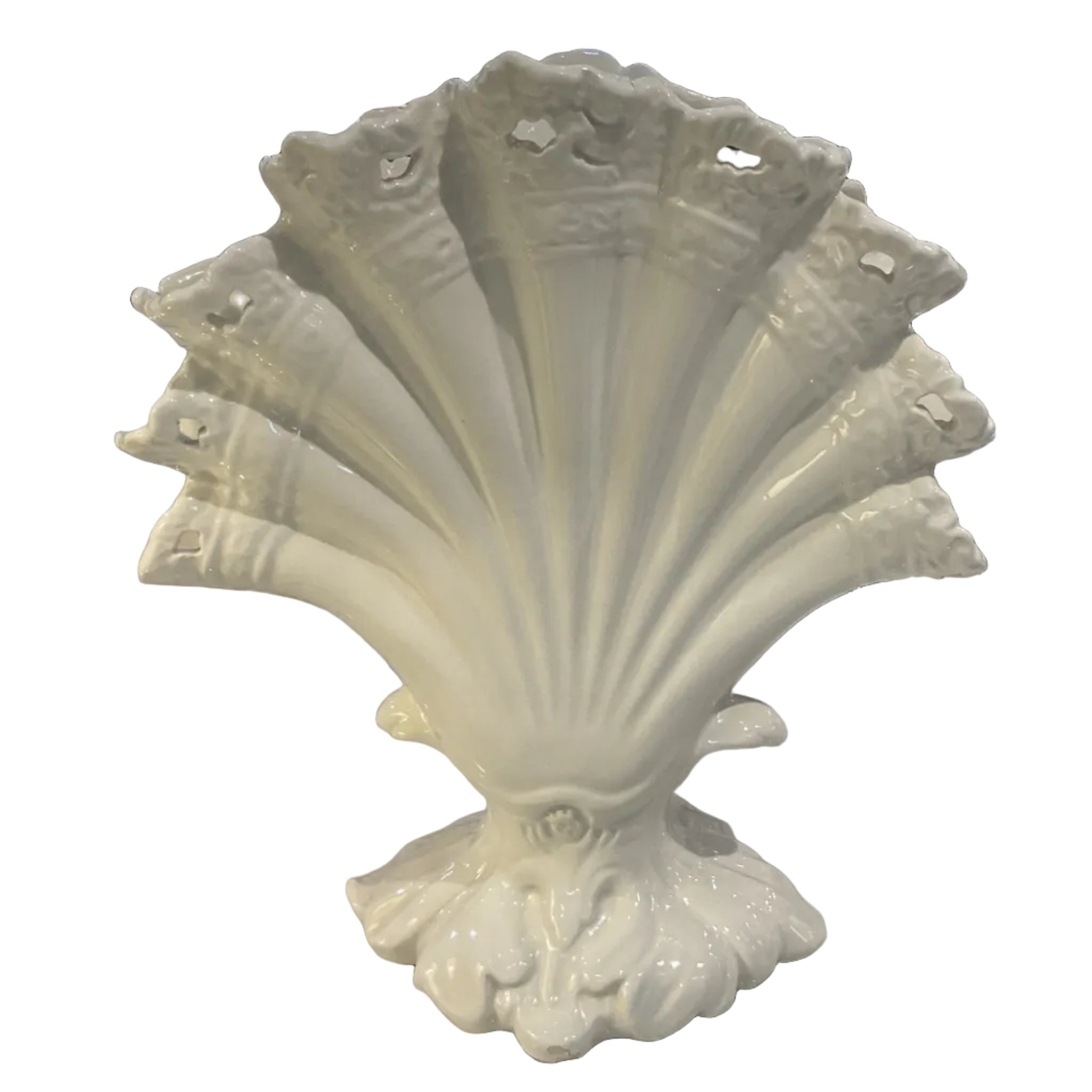 Vintage Fan- shaped Porcelain Vase