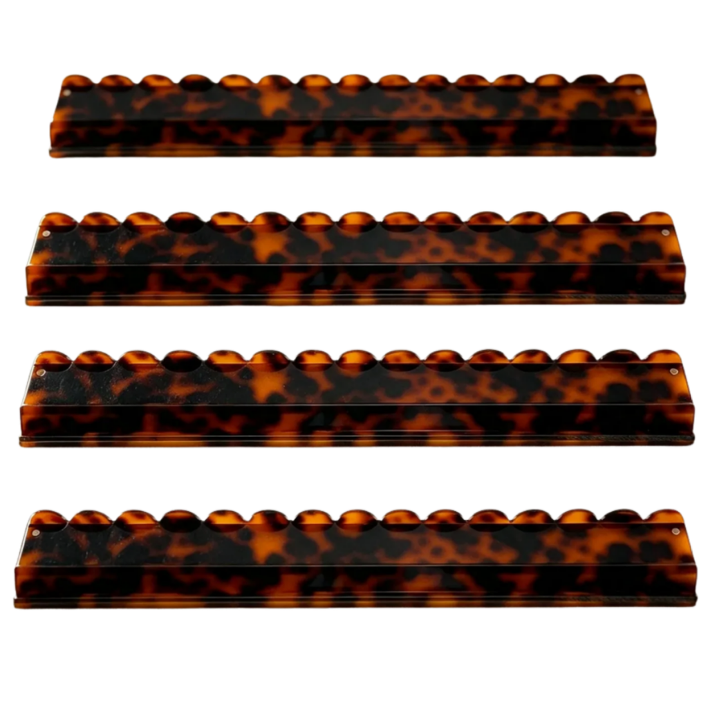 20" Luxury Handmade Tortoise Shell Acrylic Mahjong Magnetic Rack and Pushers