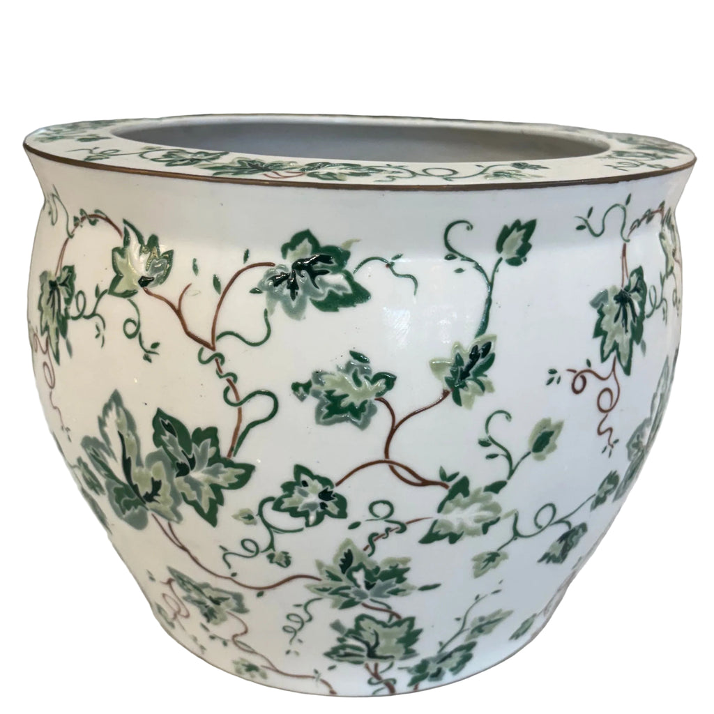 Vintage Hand-painted Planter with Koi