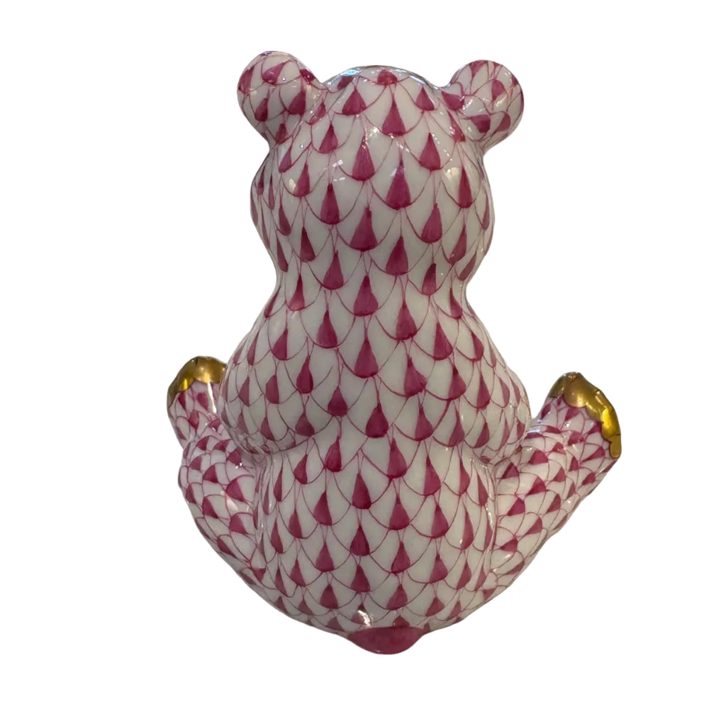Herend Raspberry Sitting Bear