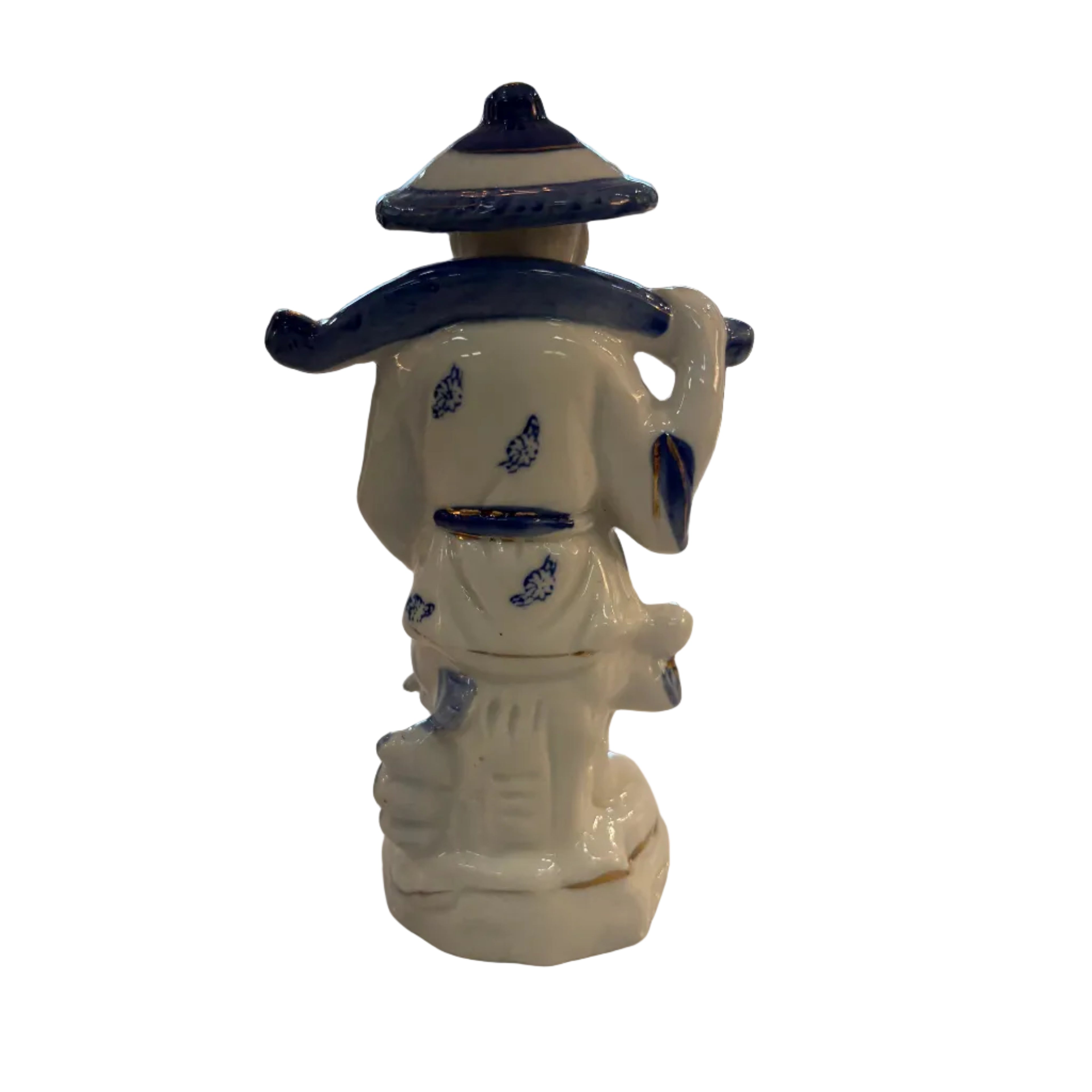 20th c. Porcelain Chinese Woman and Man with fish (Pair only)