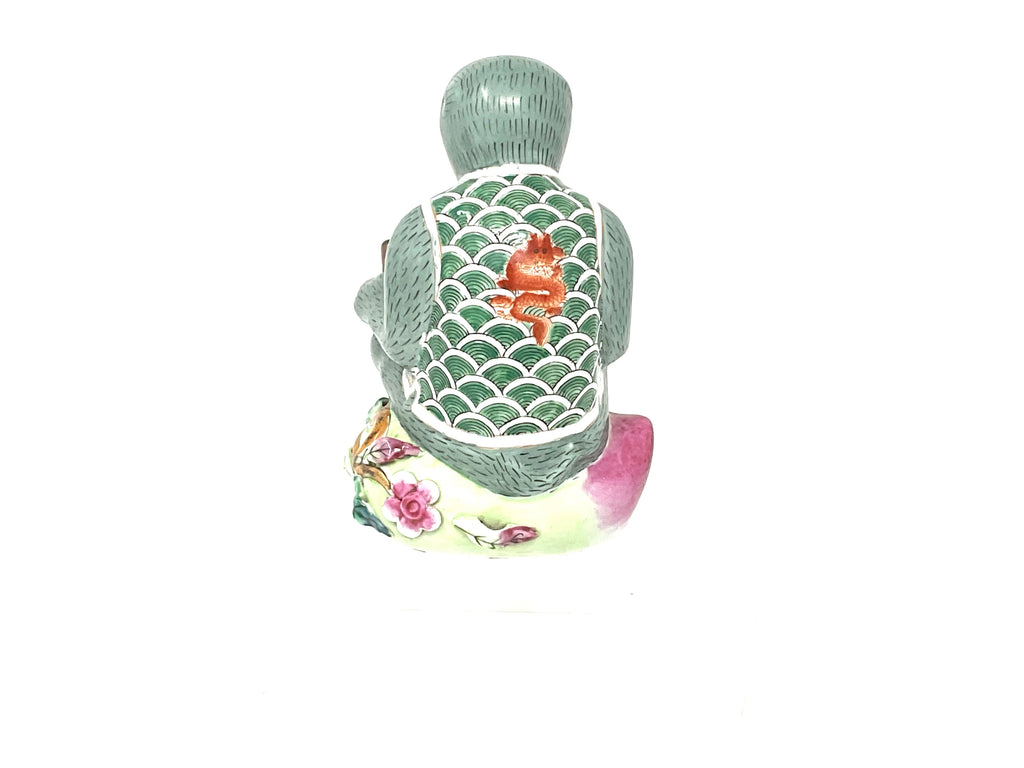 Vintage Porcelain Monkey with Unique applied flower and dragon detail