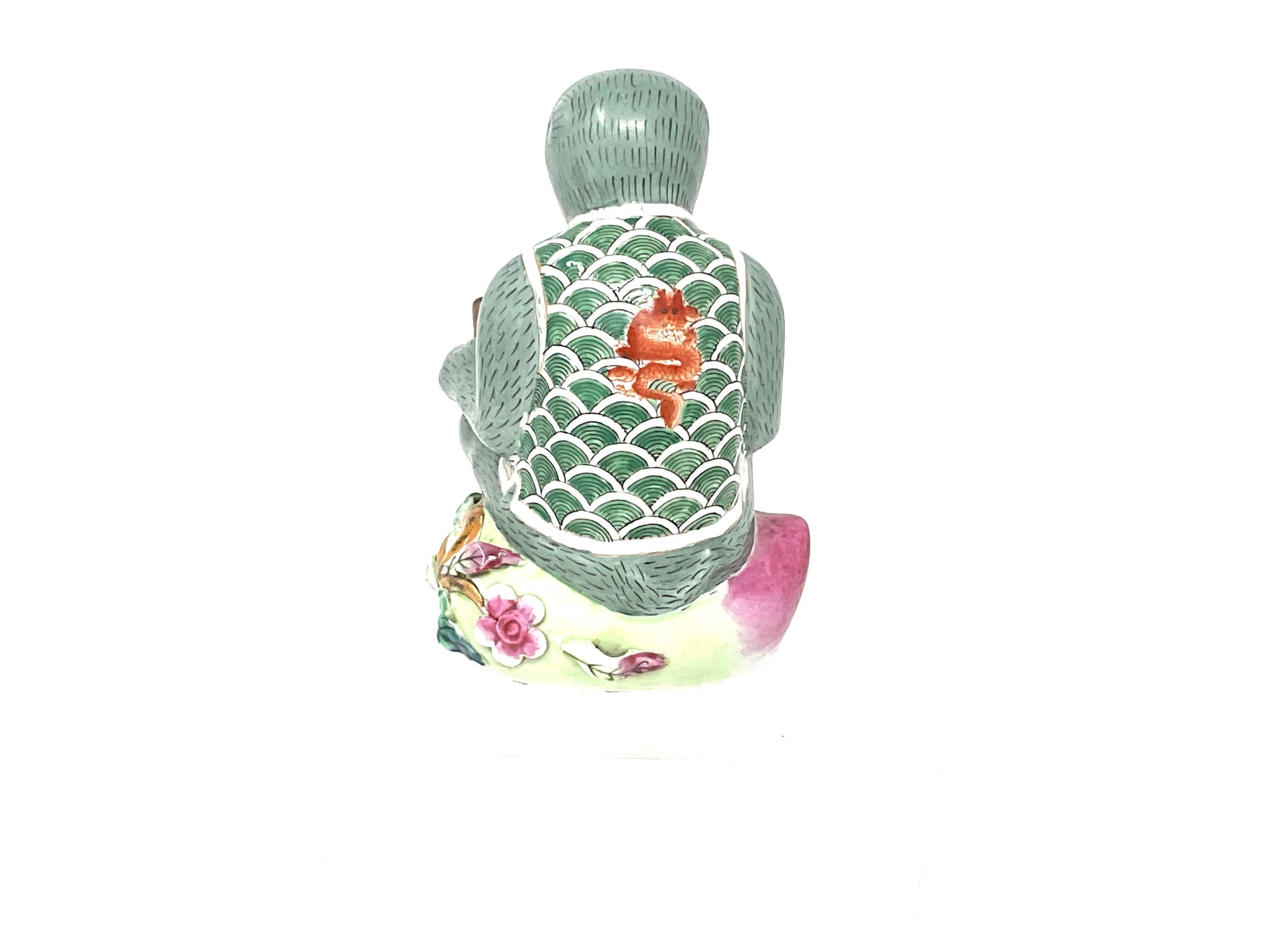Vintage Porcelain Monkey with Unique applied flower and dragon detail