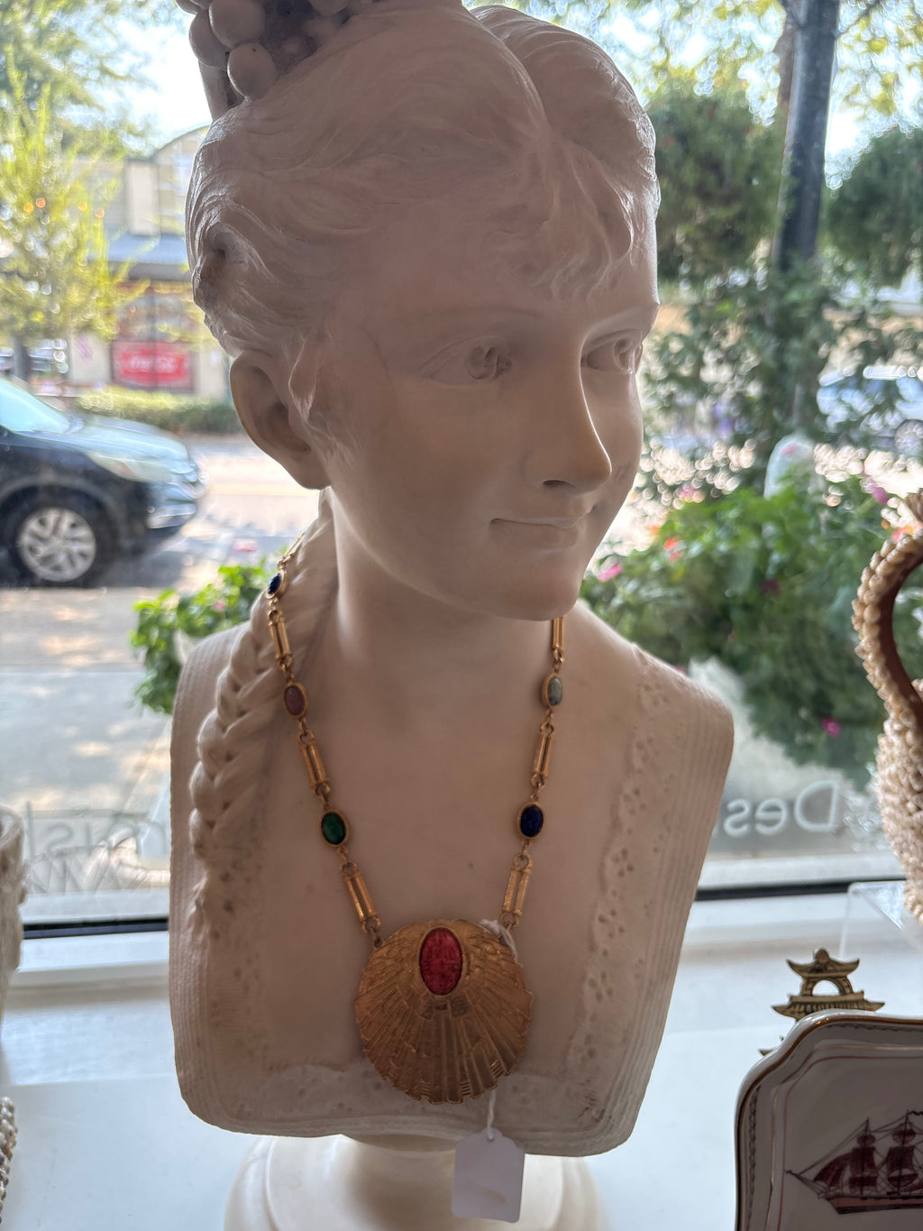 Mid century Scarab Necklace (signed)