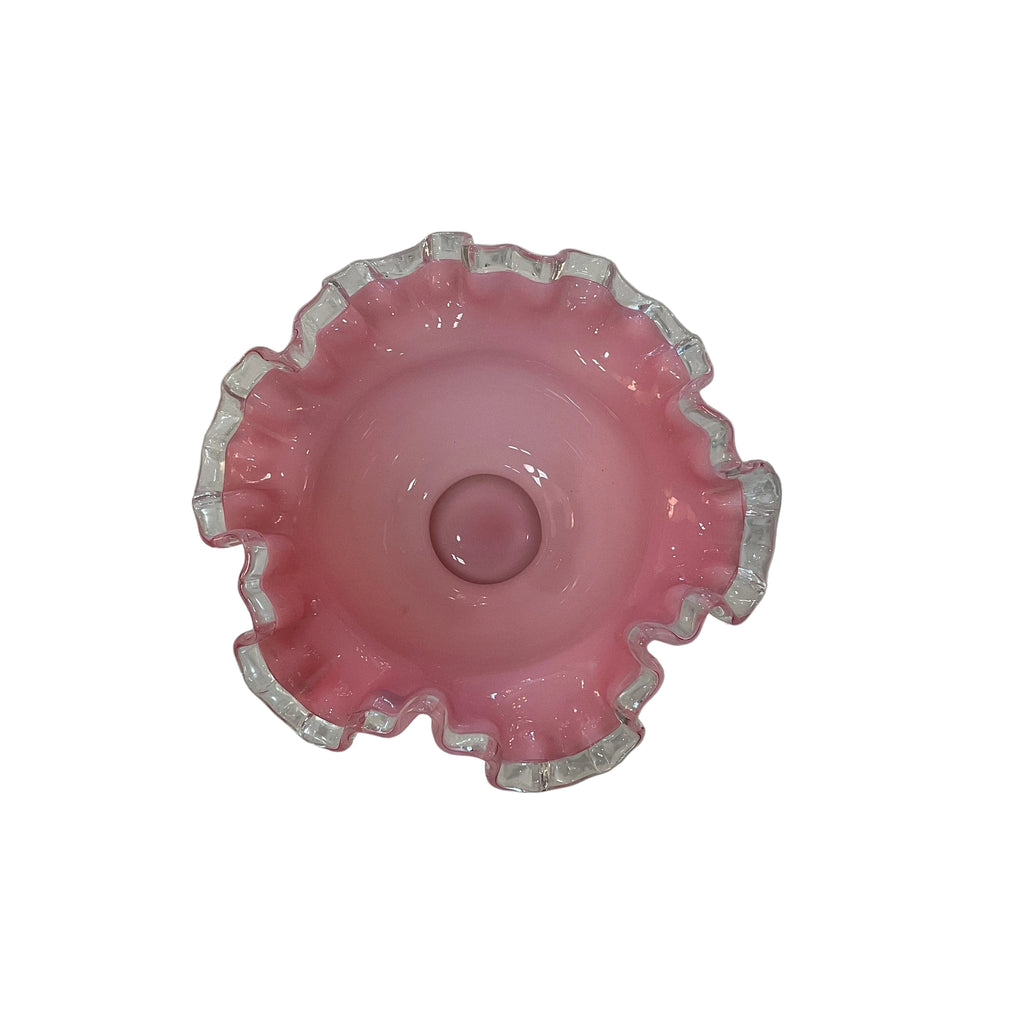 Pink Fenton Ruffles Candy Dish