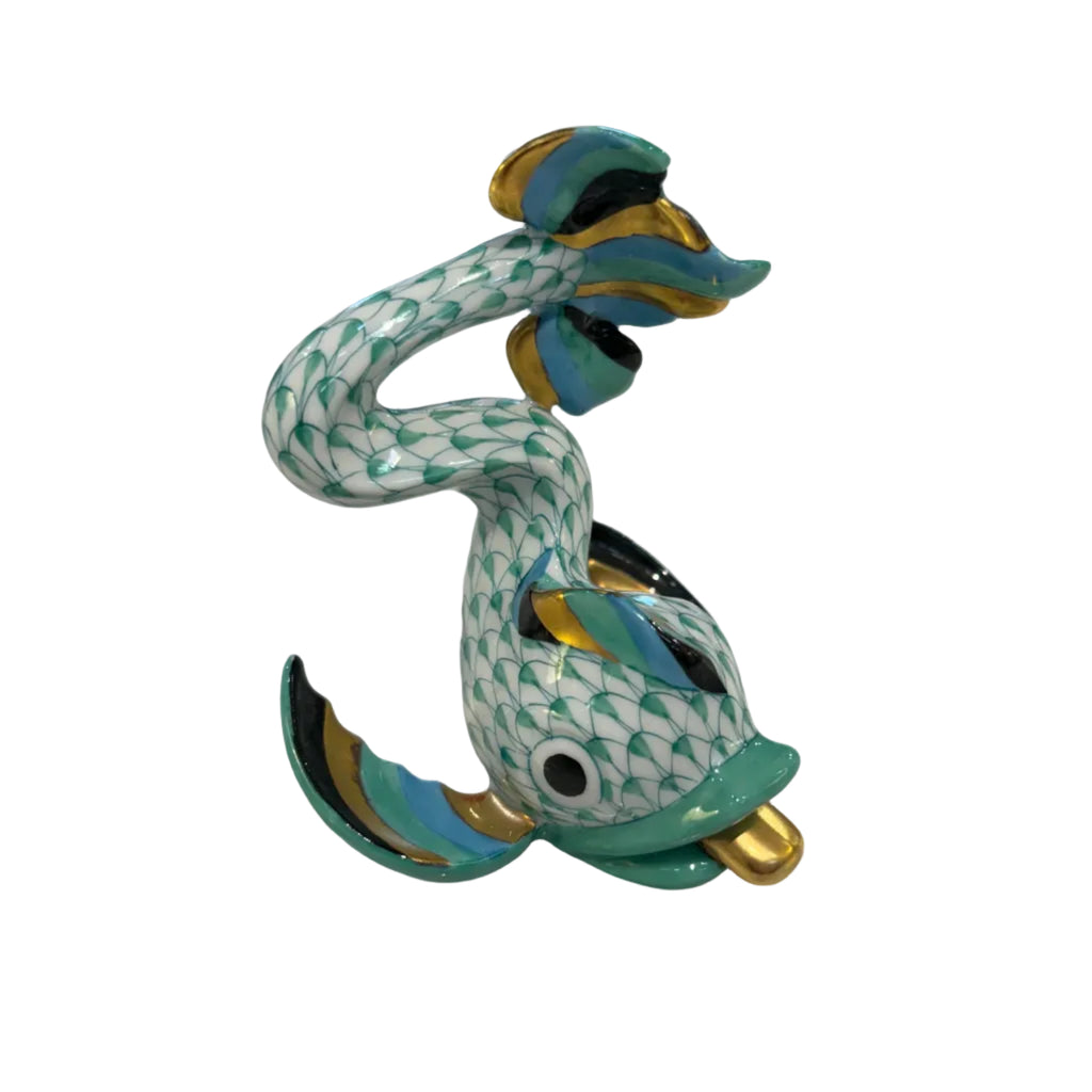 Rare Herend Green Koi Figurine
