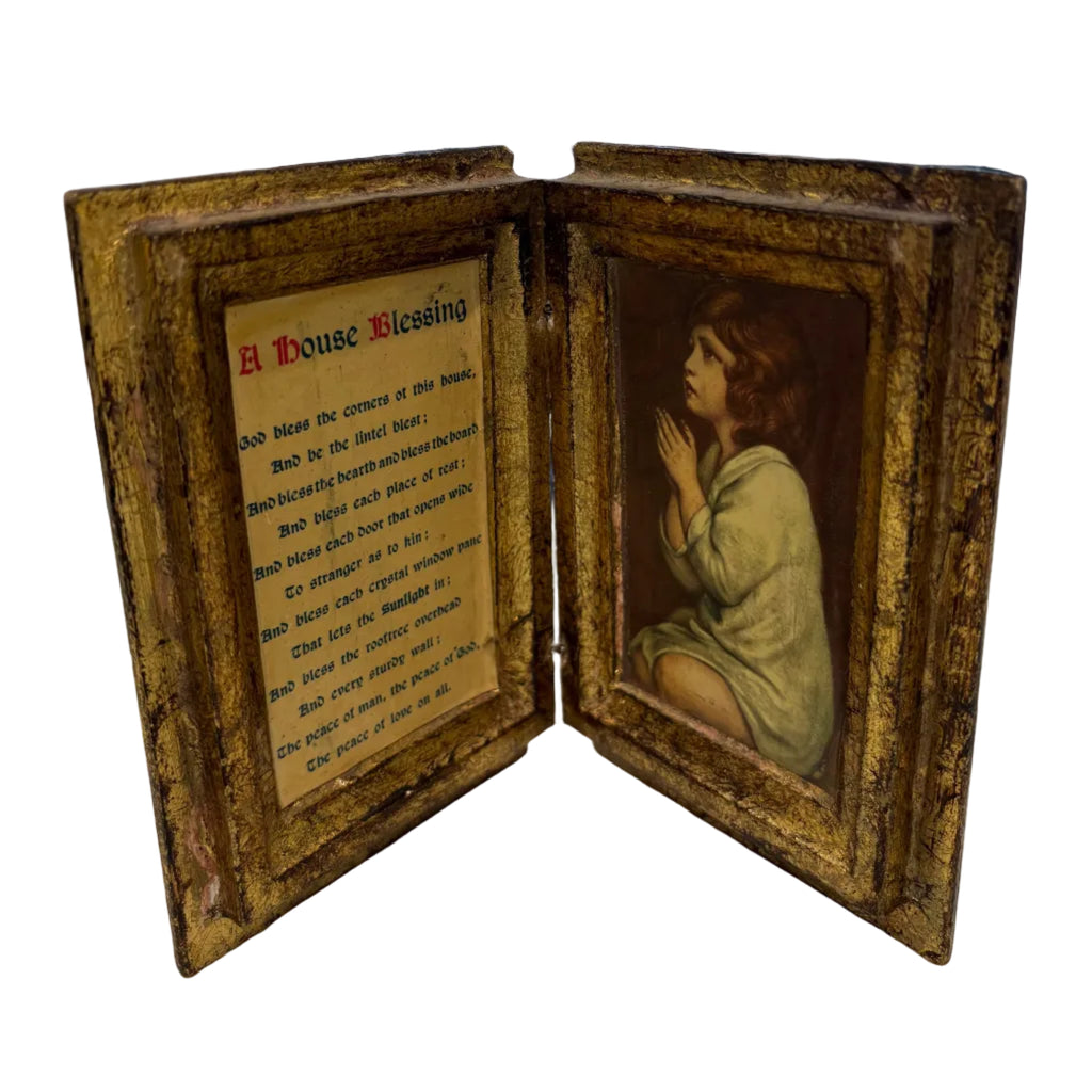 “A House Blessing” Vintage Florentine (praying child)
