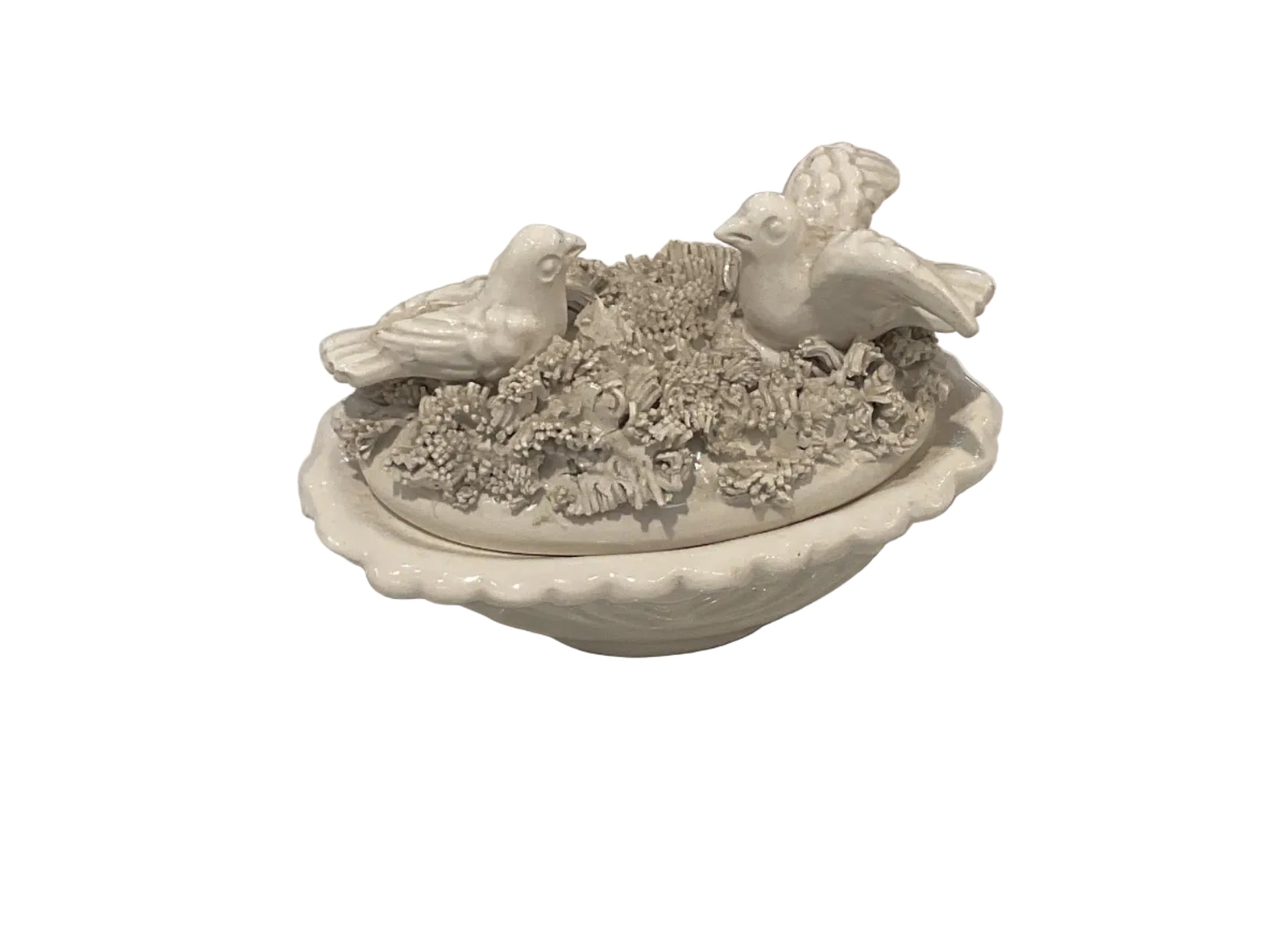 Handmade Italian Porcelain Bird Trinket Dish
