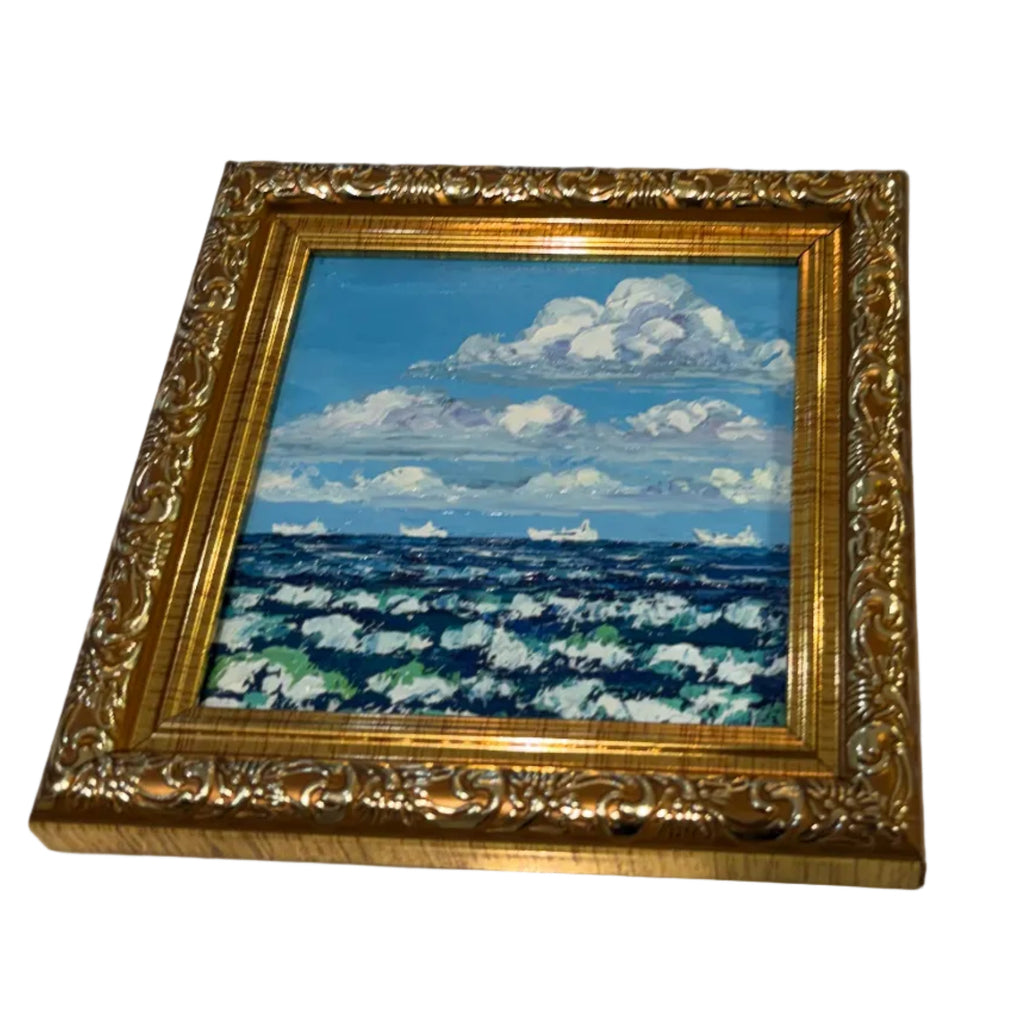 “Ships on the Horizon” oil painting
