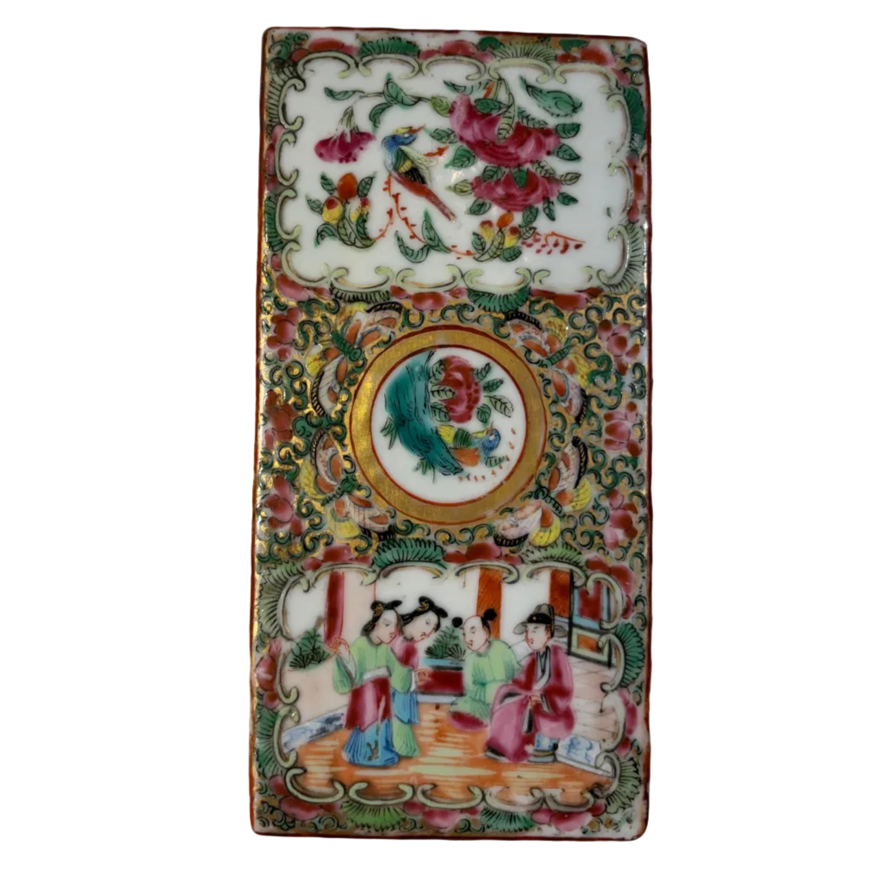Rose Medallion Artist Box (for paint brushes, makeup brushes, etc)