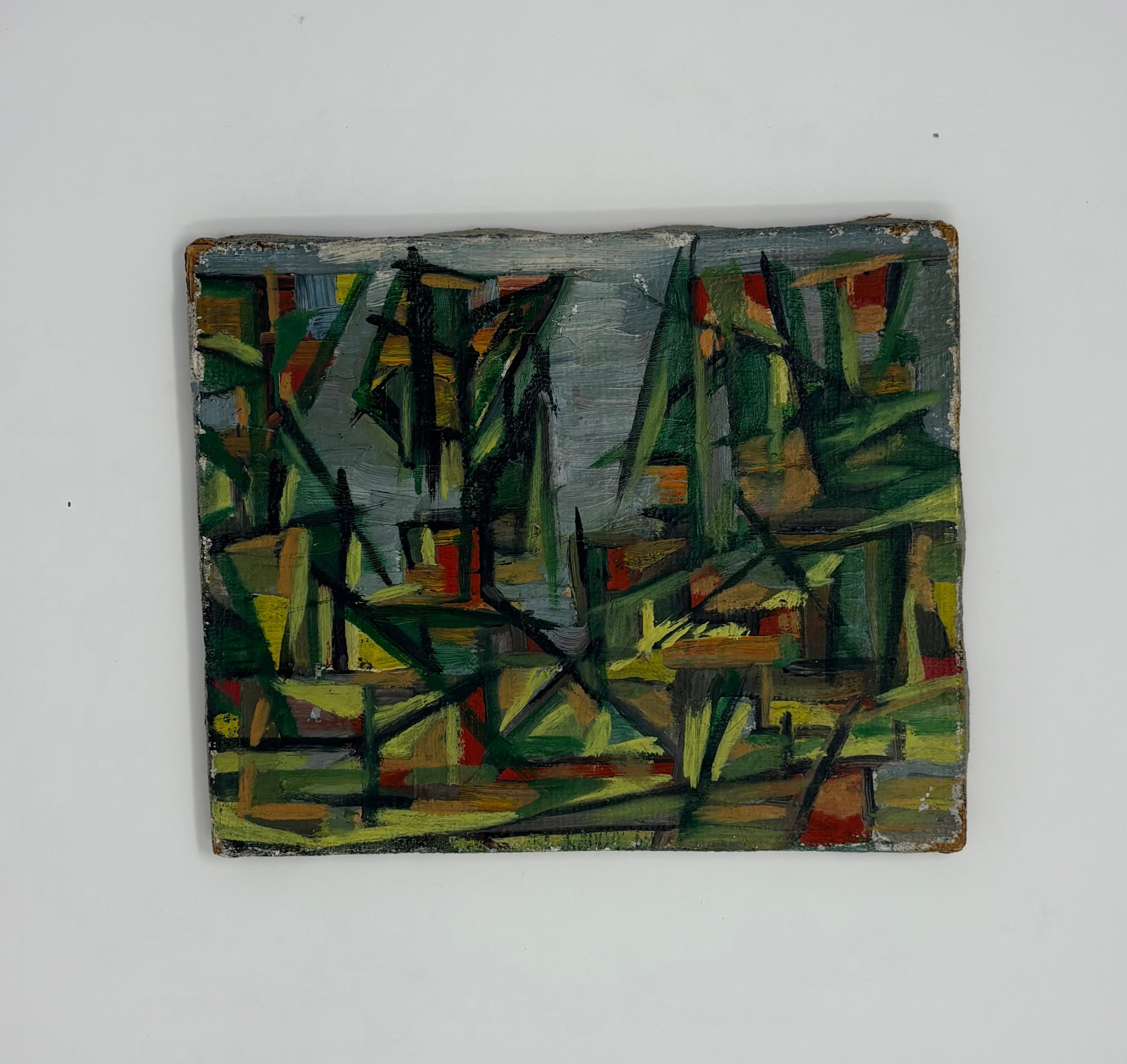 Antique French Multi-Colored Abstract Art