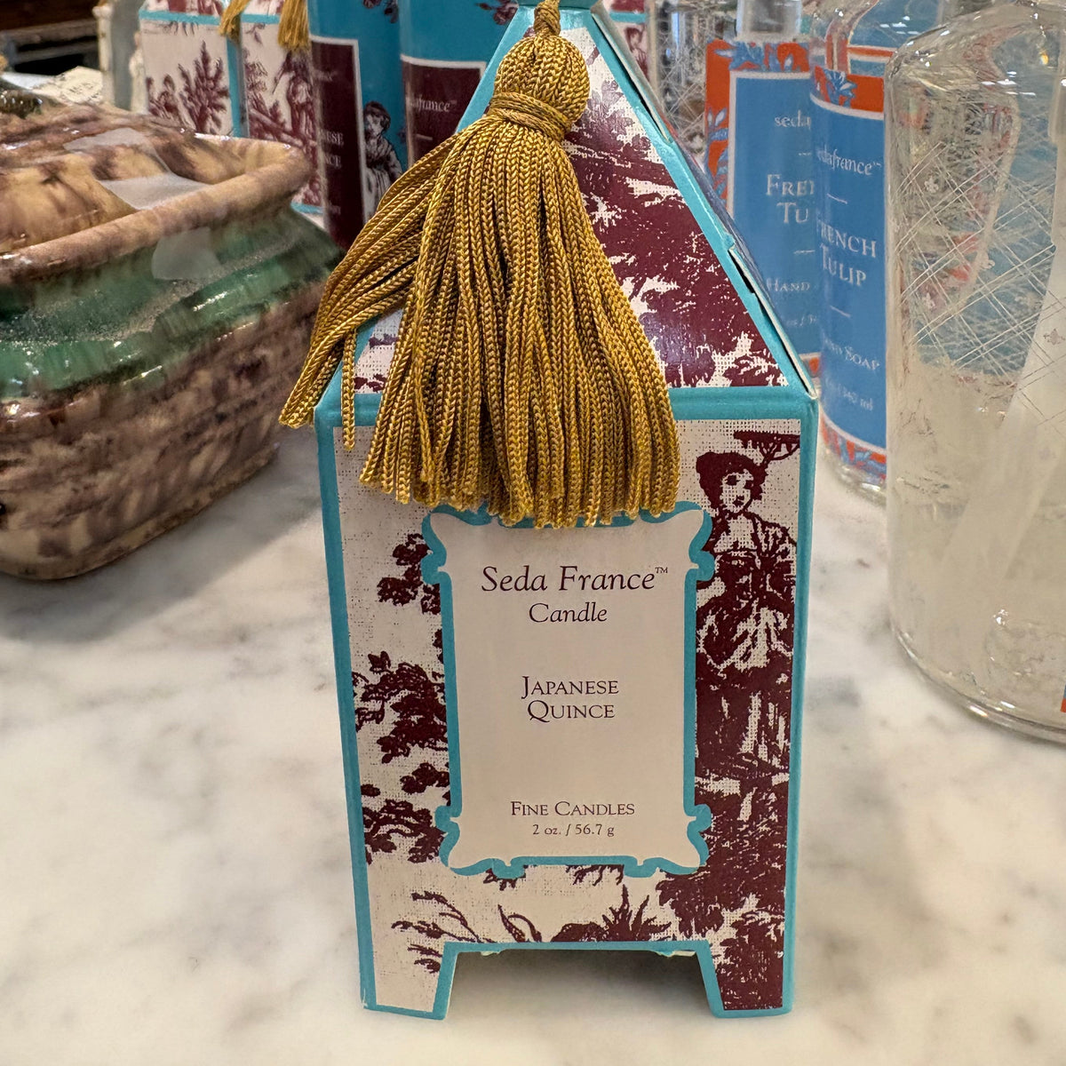 Japanese Quince Toile Mini Pagoda Candle