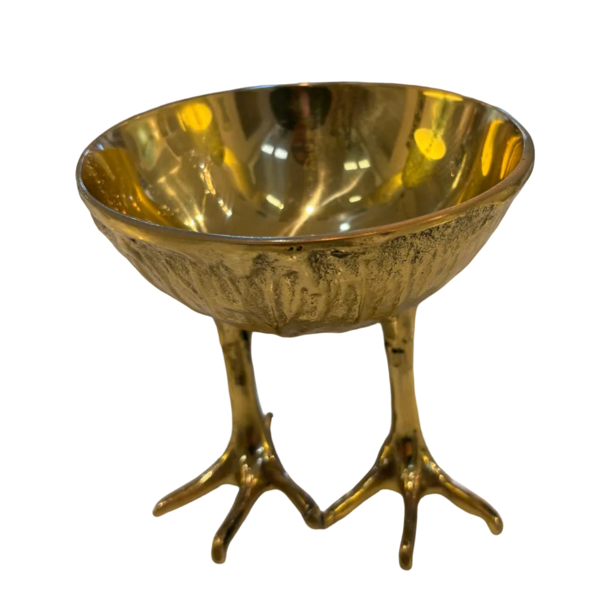Ostrich Brass Clawfoot Bowl