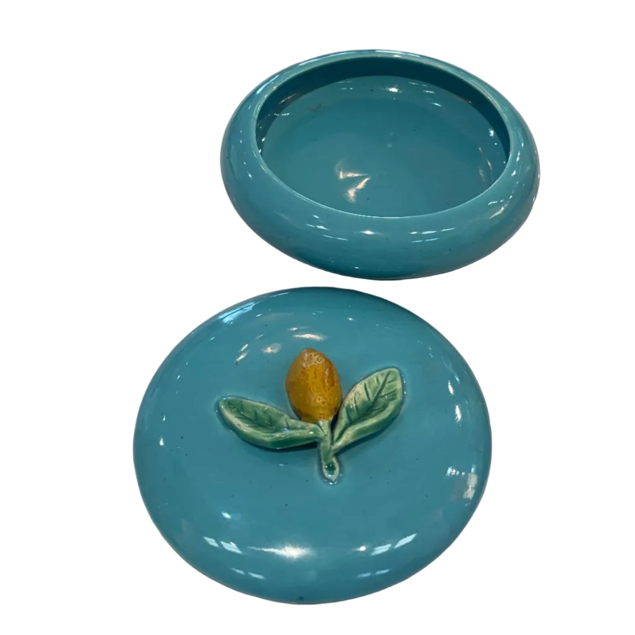 Antique Menton Majolica Lidded Dish