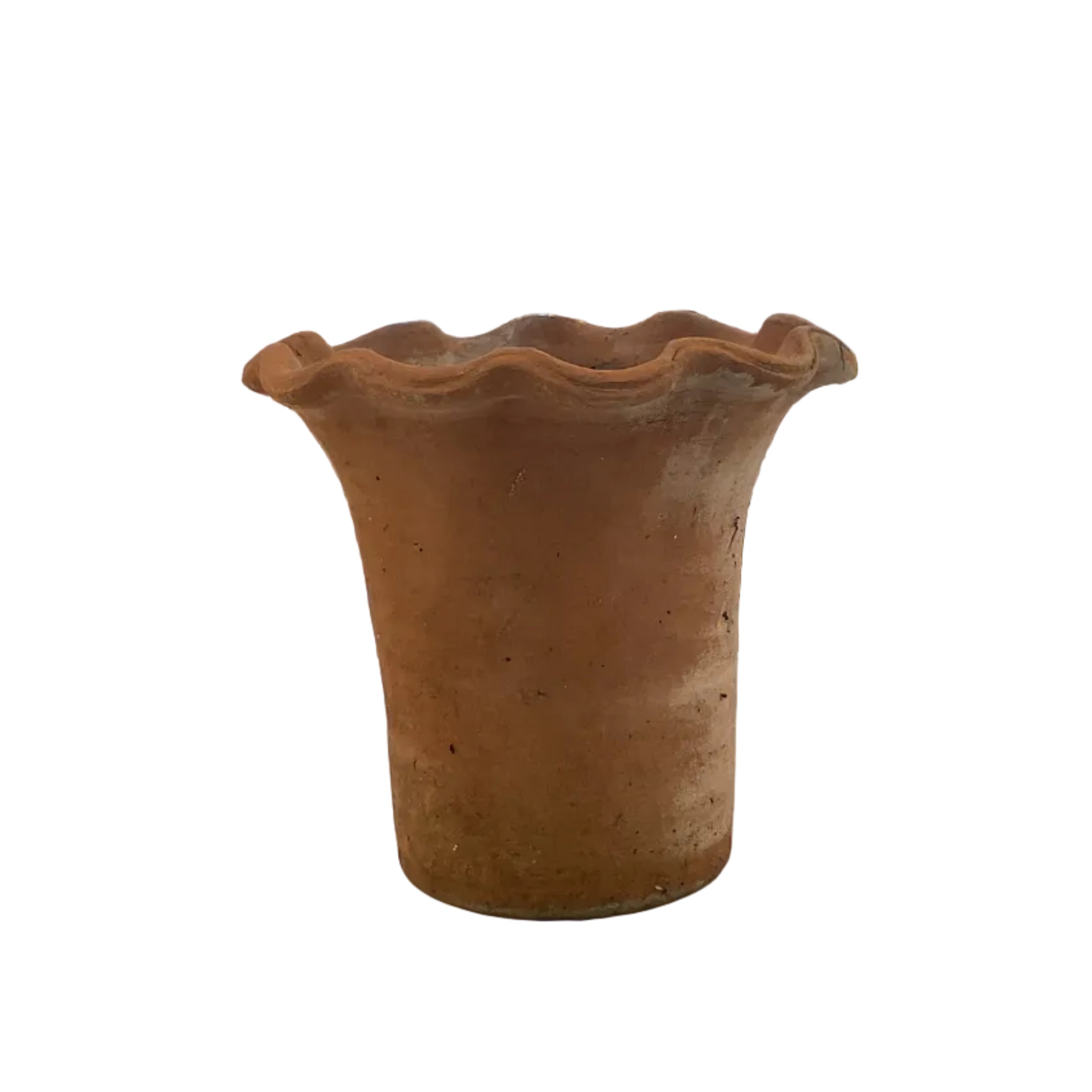 Large Aged Scalloped Planter