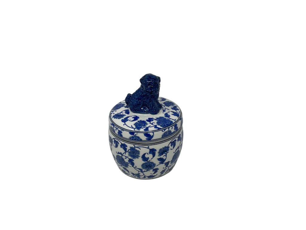 Porcelain Foo Dog Lidded Box Candle