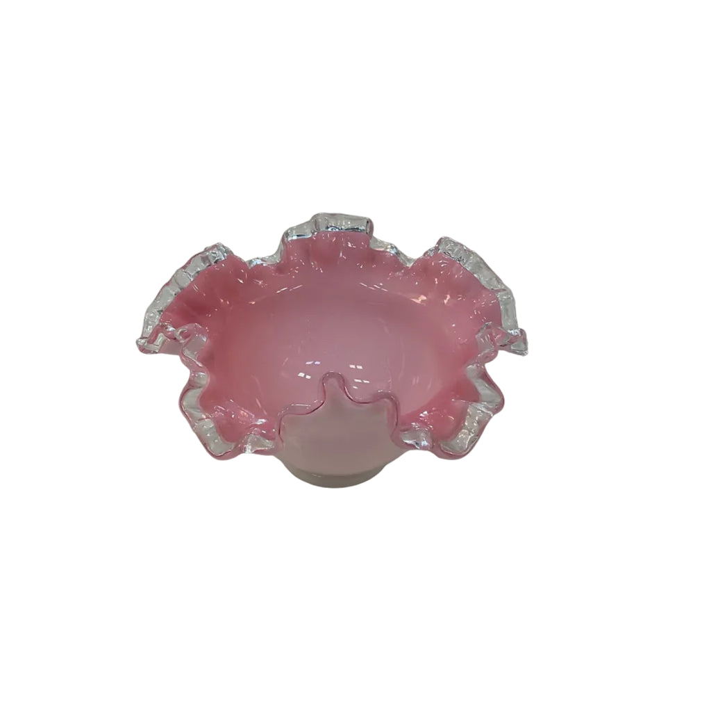 Pink Fenton Ruffles Candy Dish