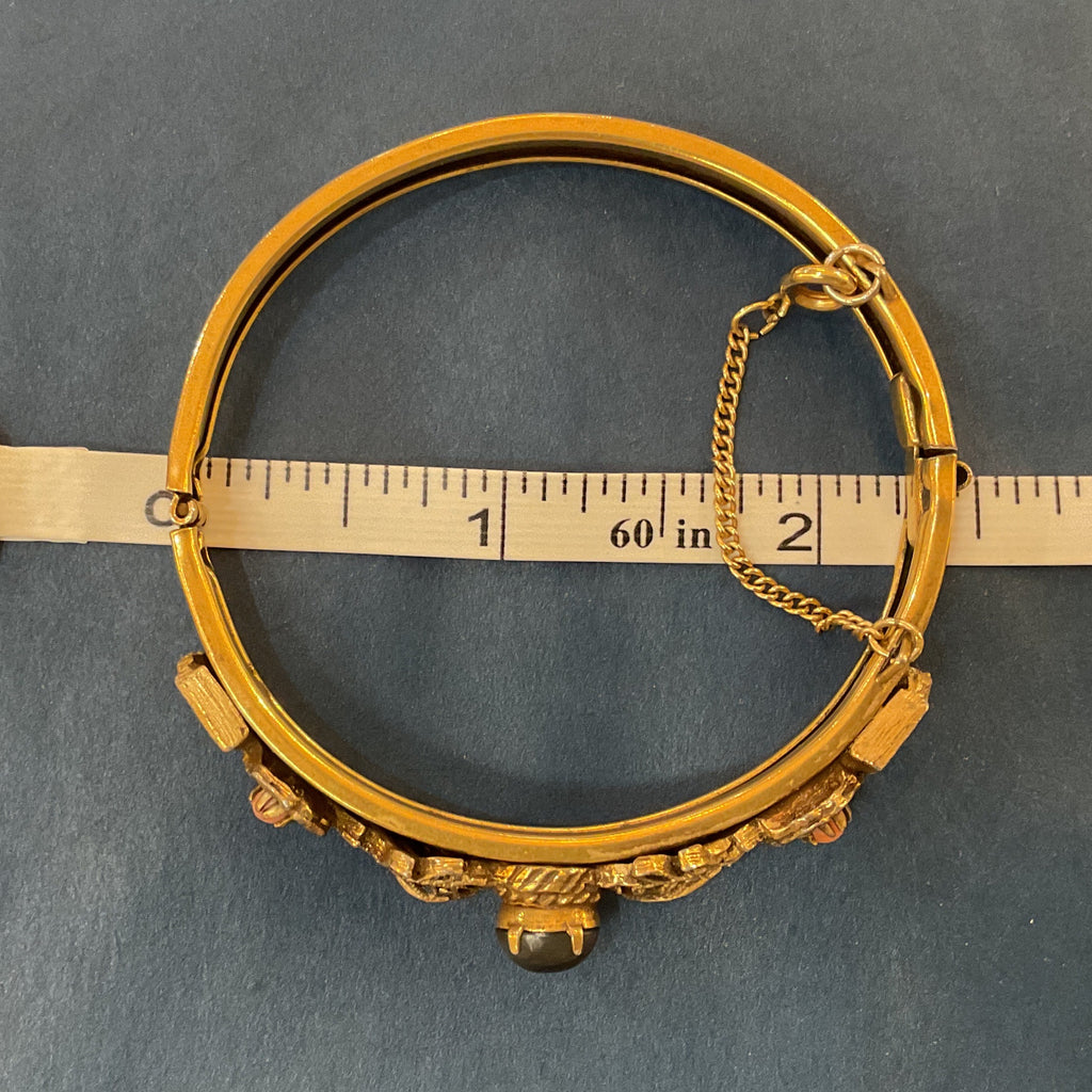 Victorian Revival gold-filled hinged bangle bracelet