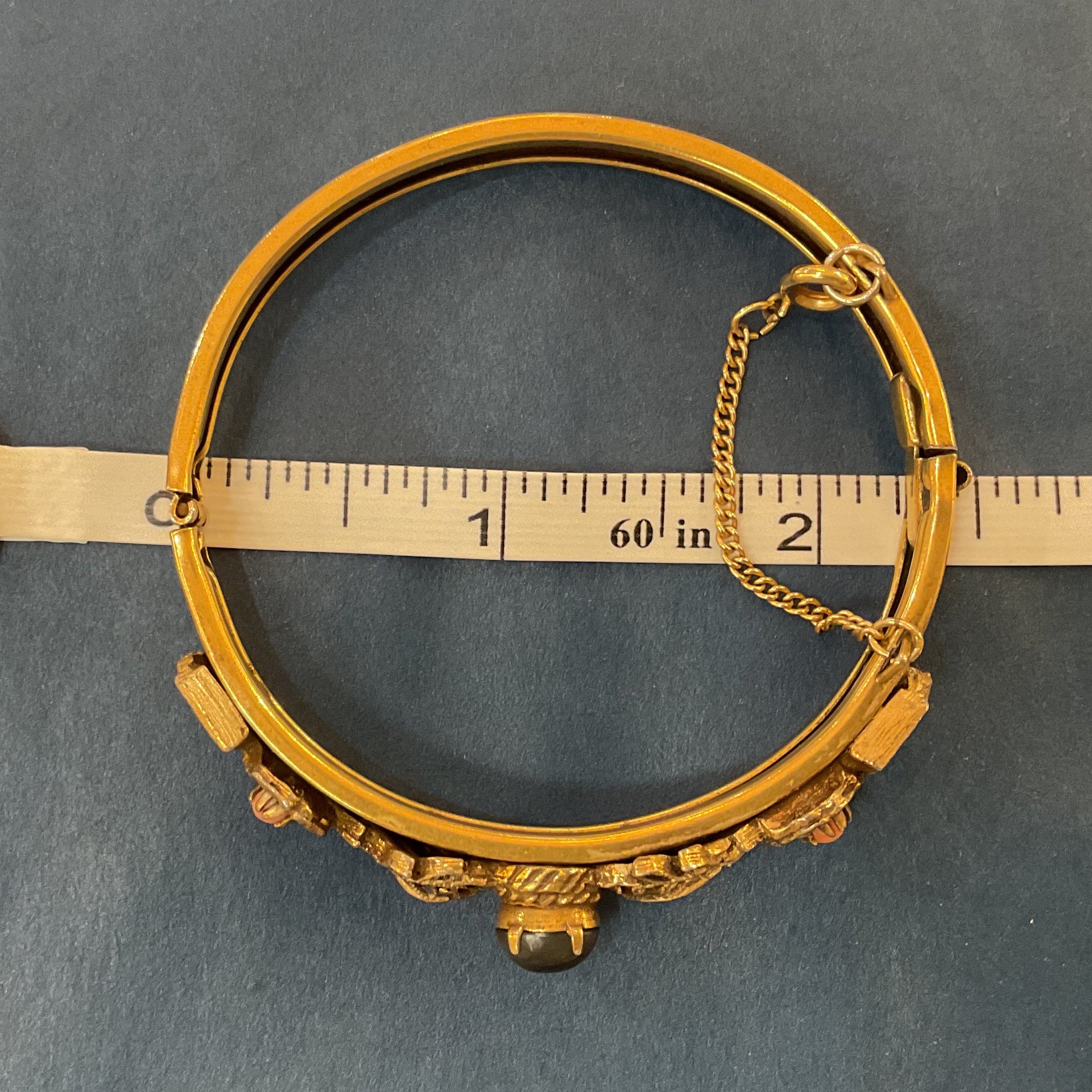 Victorian Revival gold-filled hinged bangle bracelet