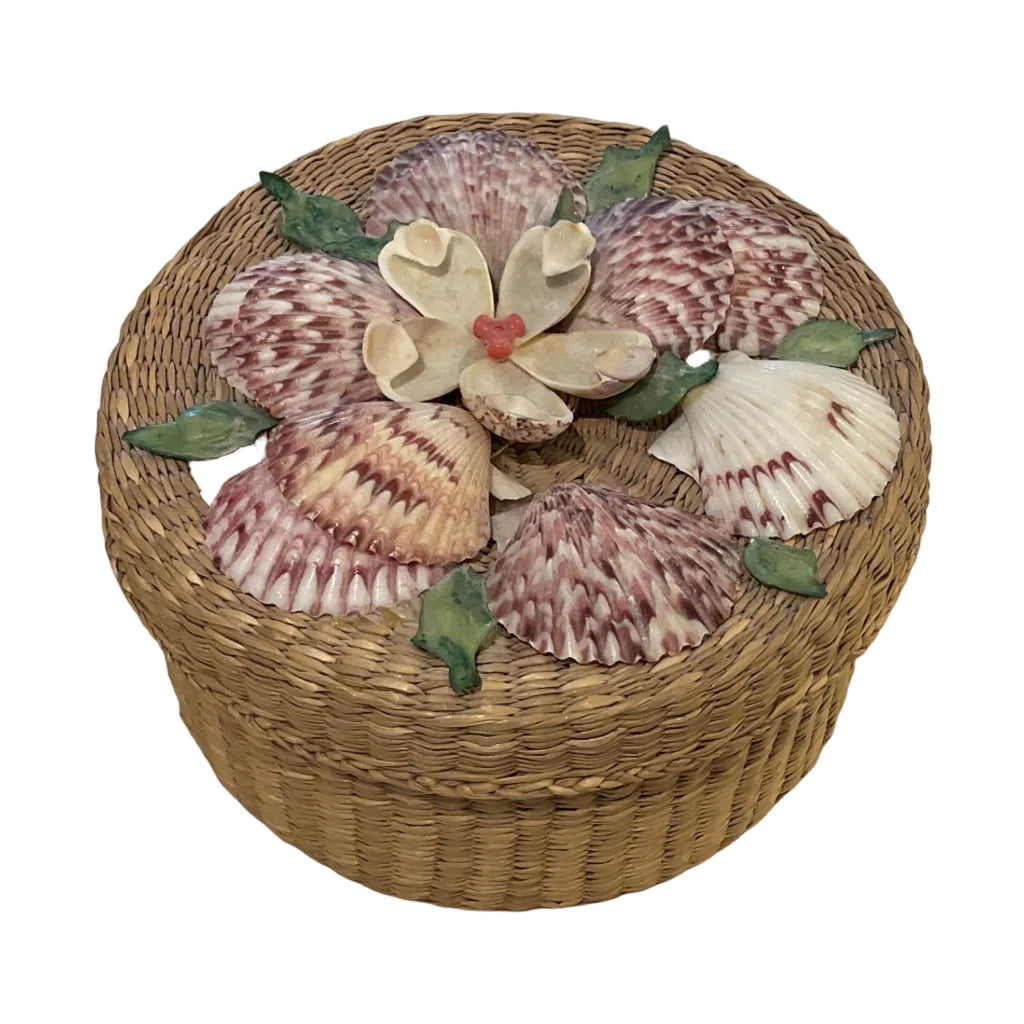 Vintage Seagrass Shellbox