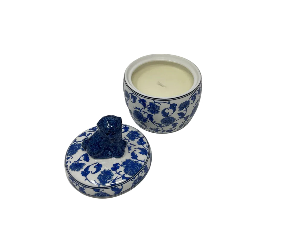 Porcelain Foo Dog Lidded Box Candle