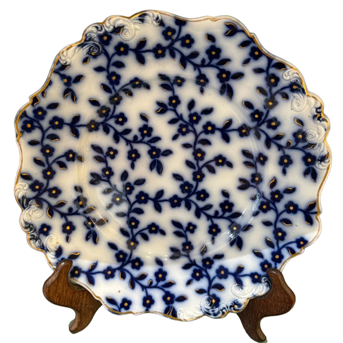 Antique Flow Blue “Sloe Blossom” plate