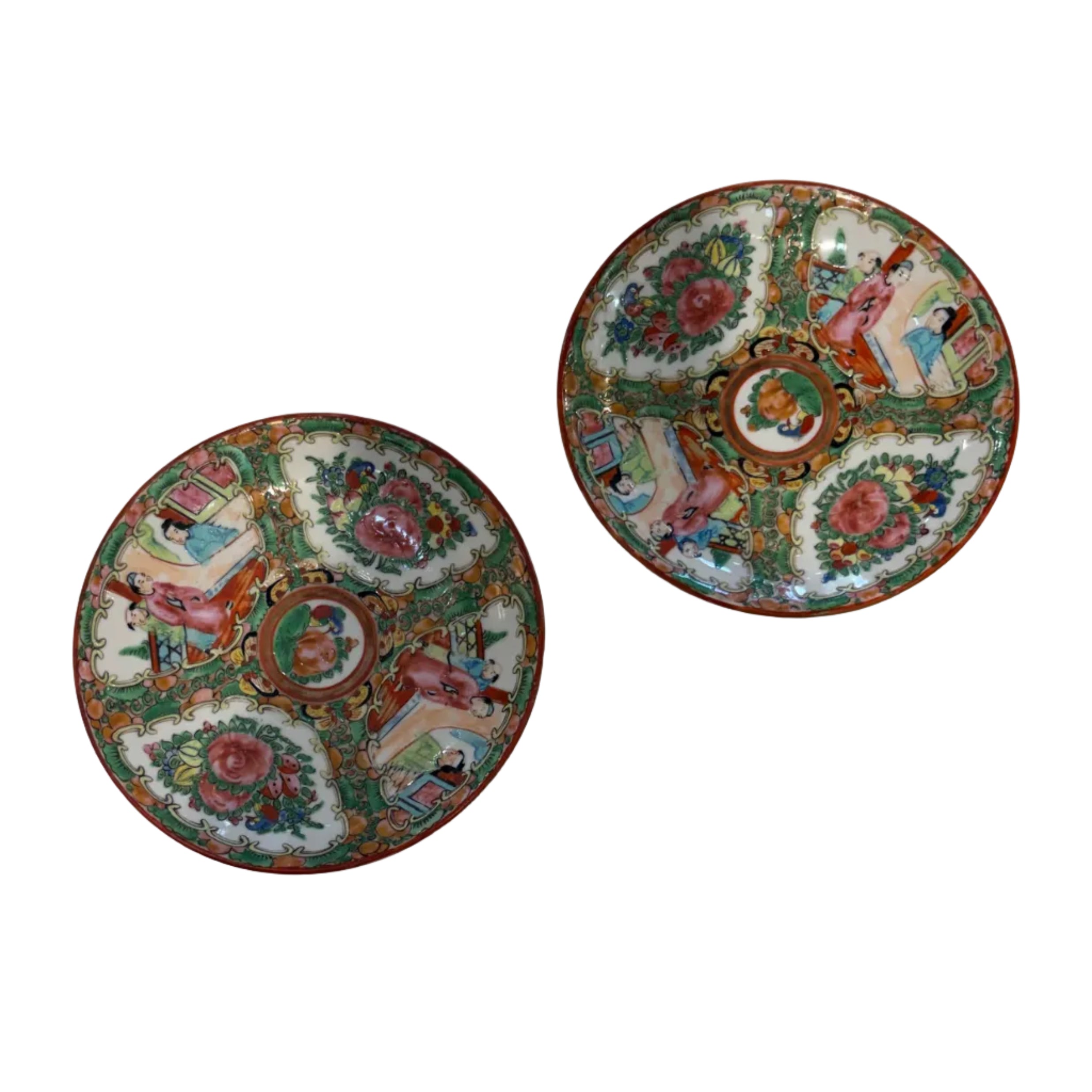 Antique Rose Medallion Dish circa 1920
