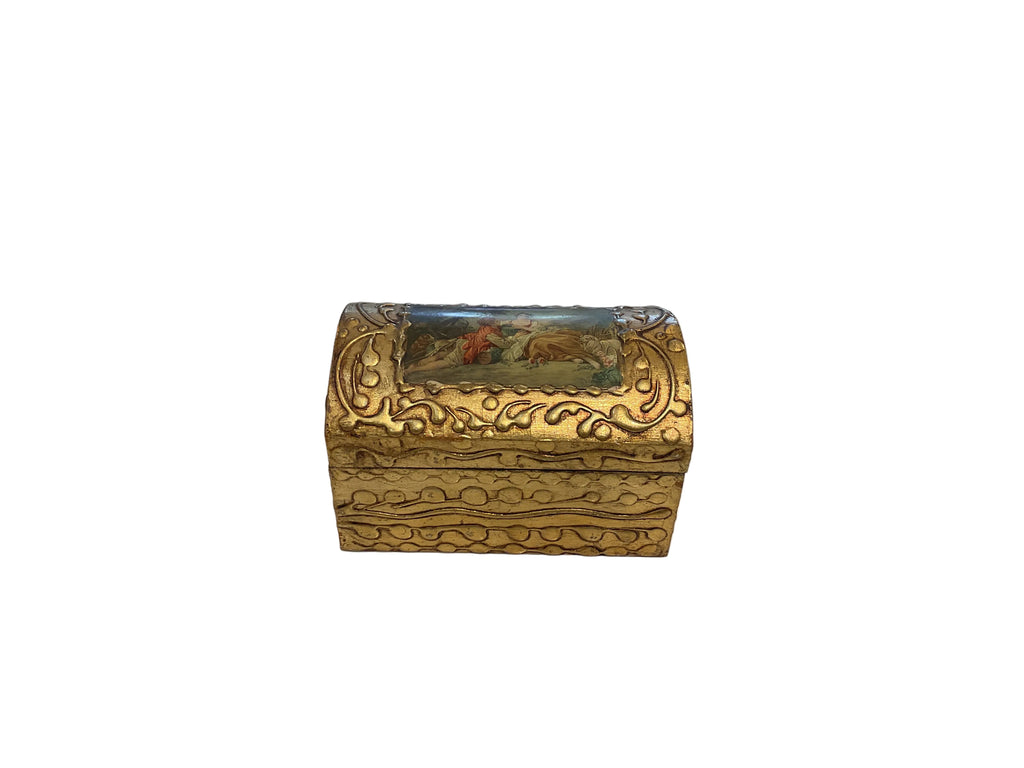 Gold painted jewelry chest