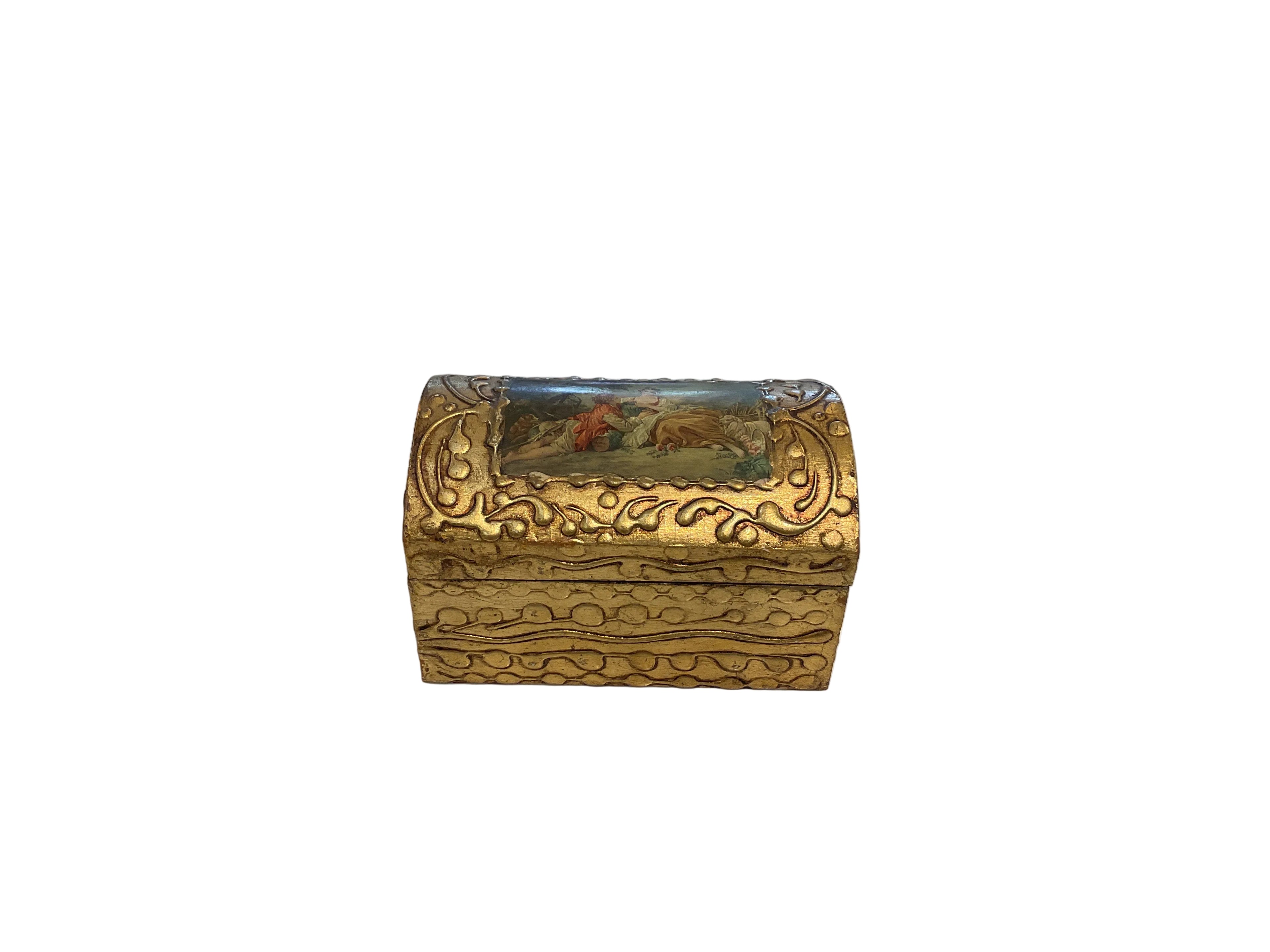Gold painted jewelry chest