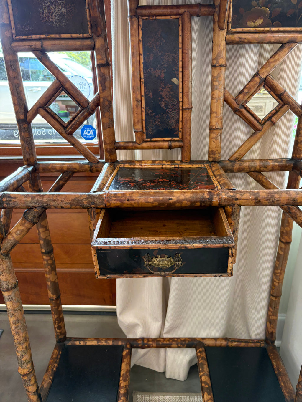 Late 19th c. English Burnt Bamboo Hall Tree