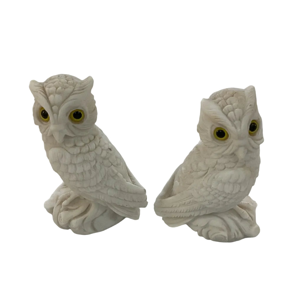 Alabaster Pair of Owls