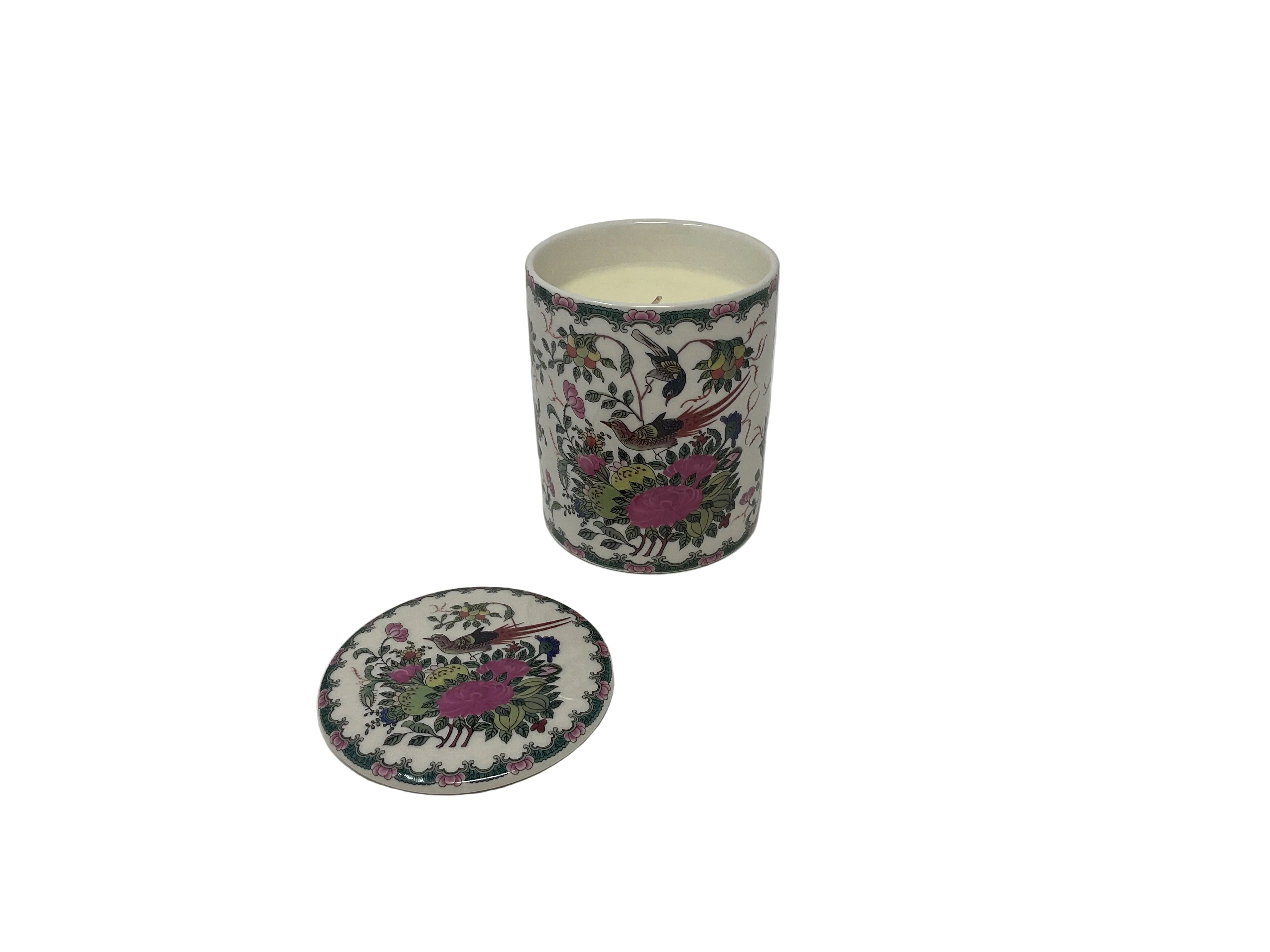 Lightly Scented Lidded Soy Candle Box-Rose Medallion
