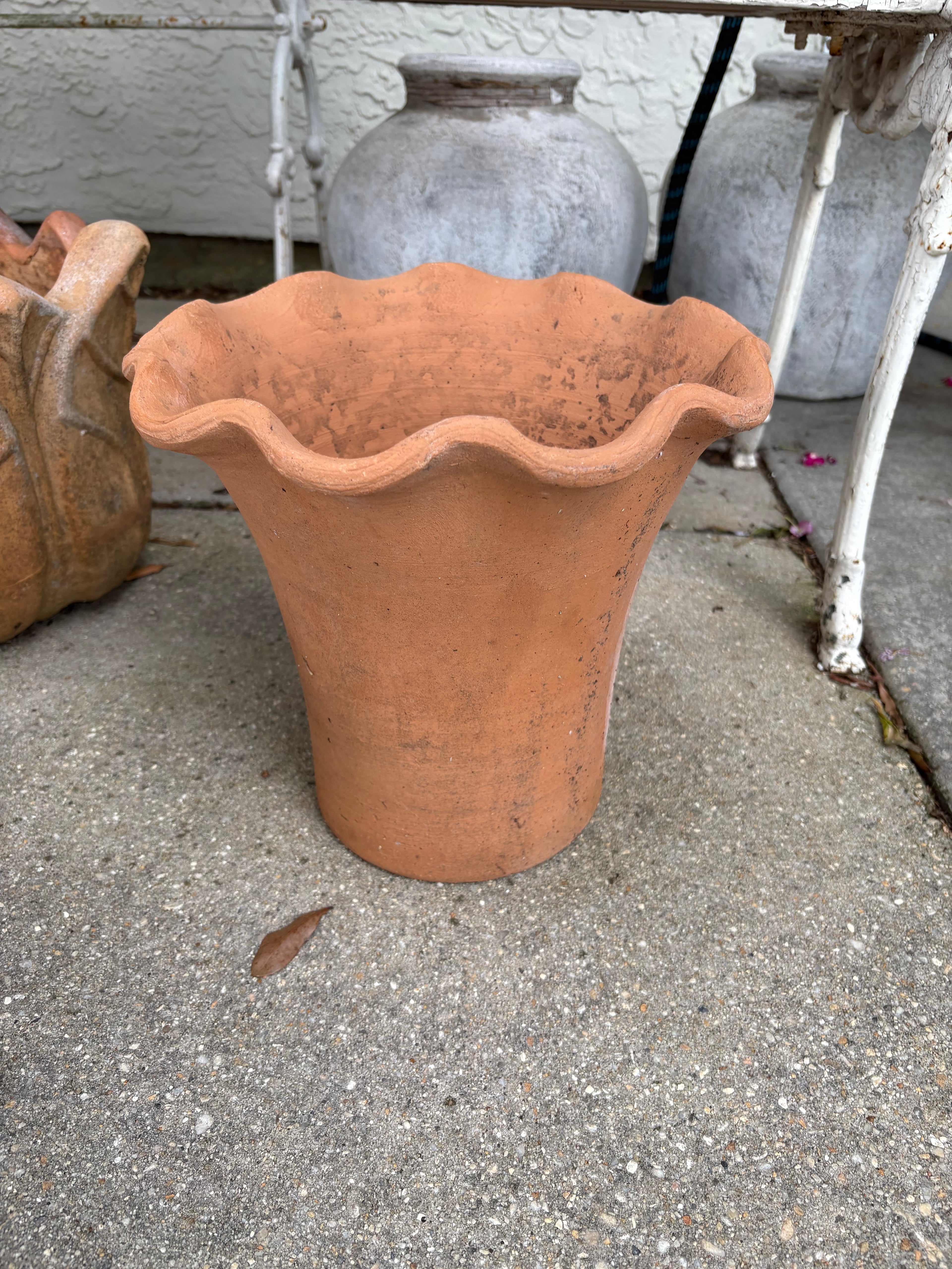 XL 10” Aged Scalloped Planter