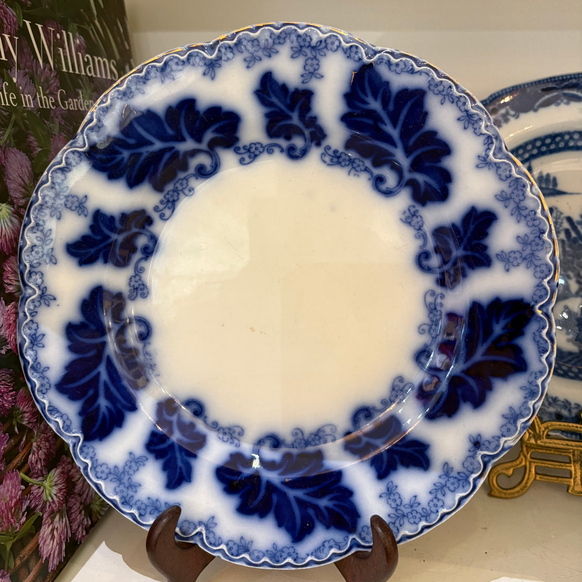 Antique Flow Blue plate (Bryonia H&C) circa 1840