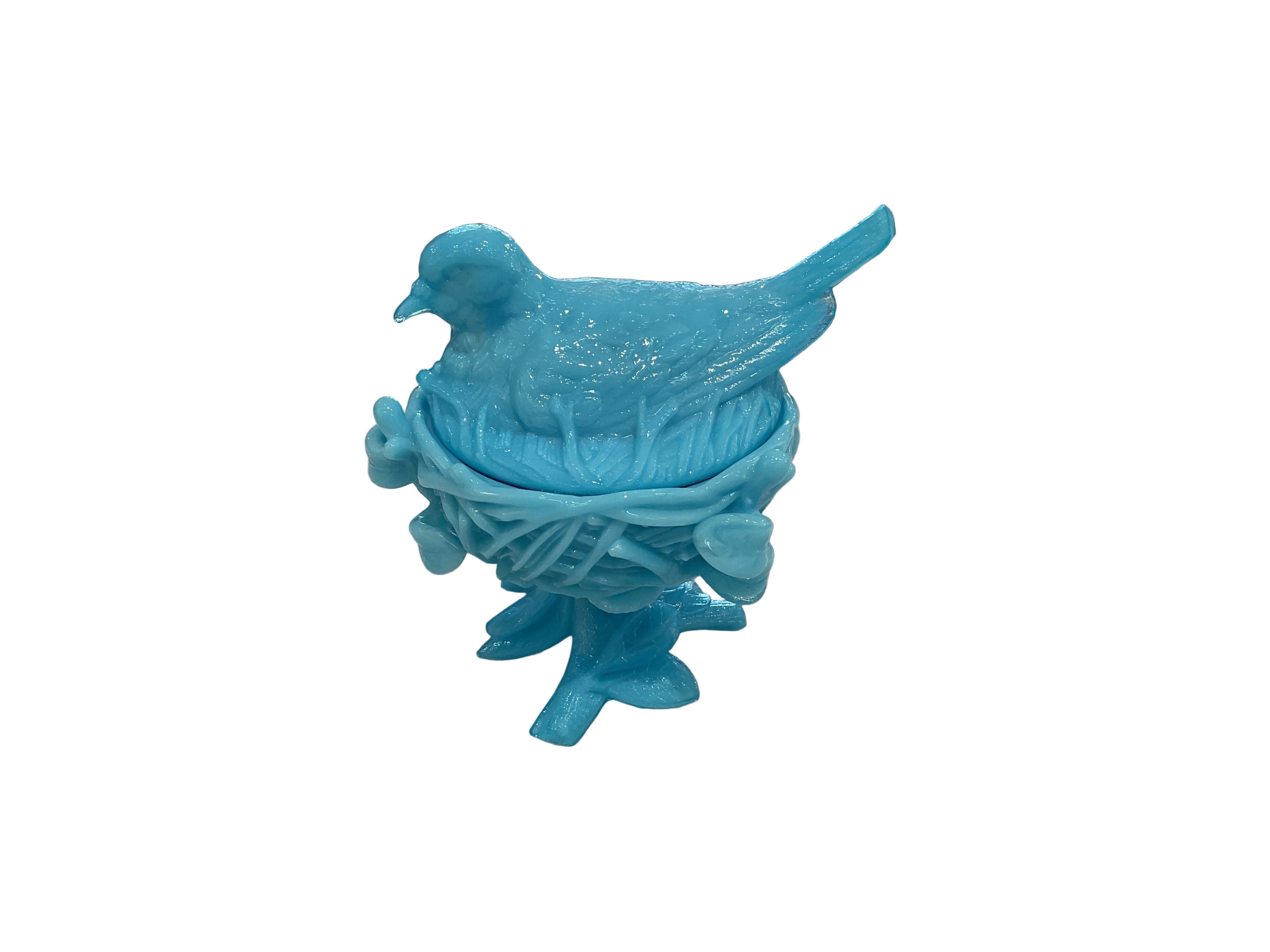 Opaline/Milk Glass Hen on a Nest dish