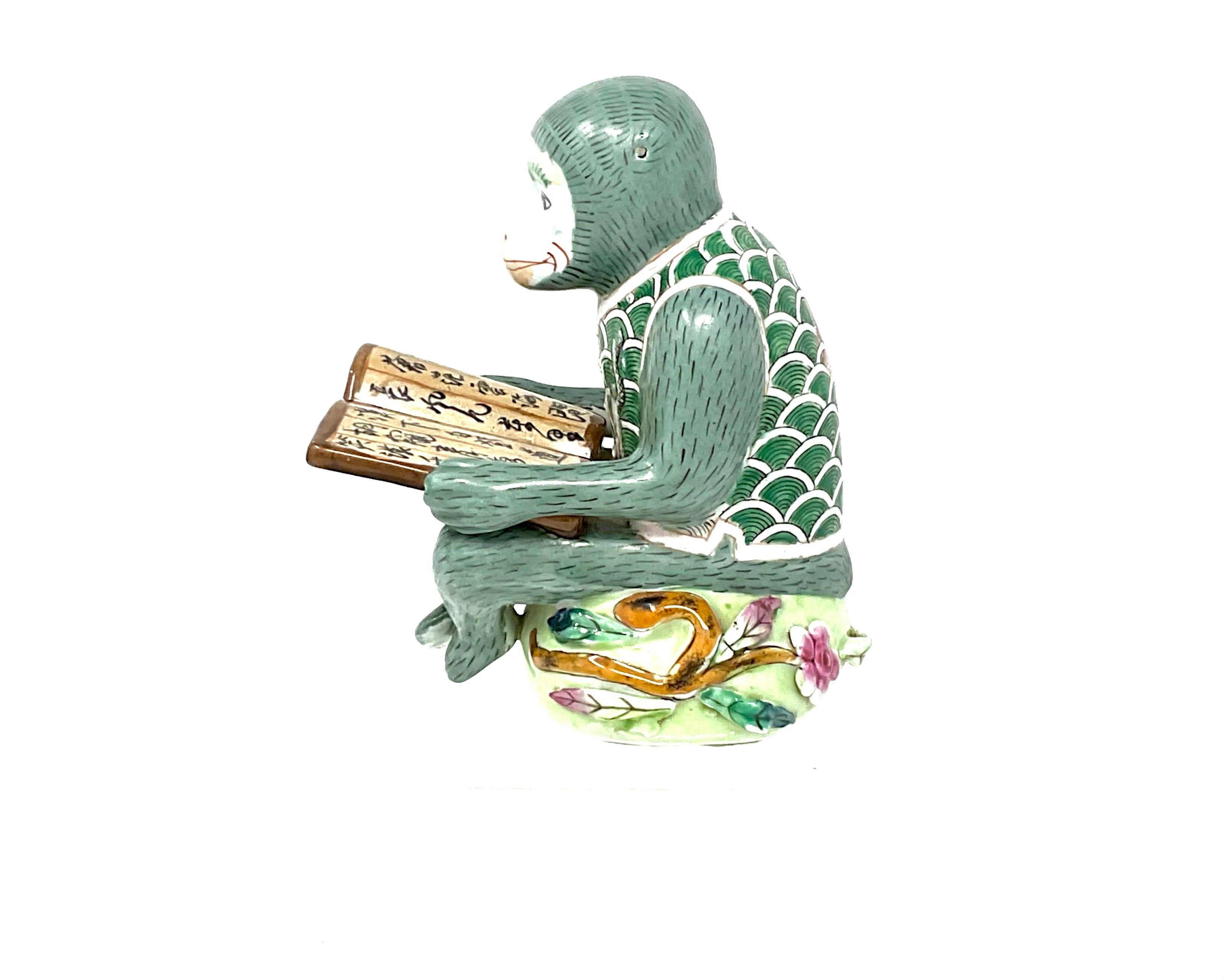 Vintage Porcelain Monkey with Unique applied flower and dragon detail