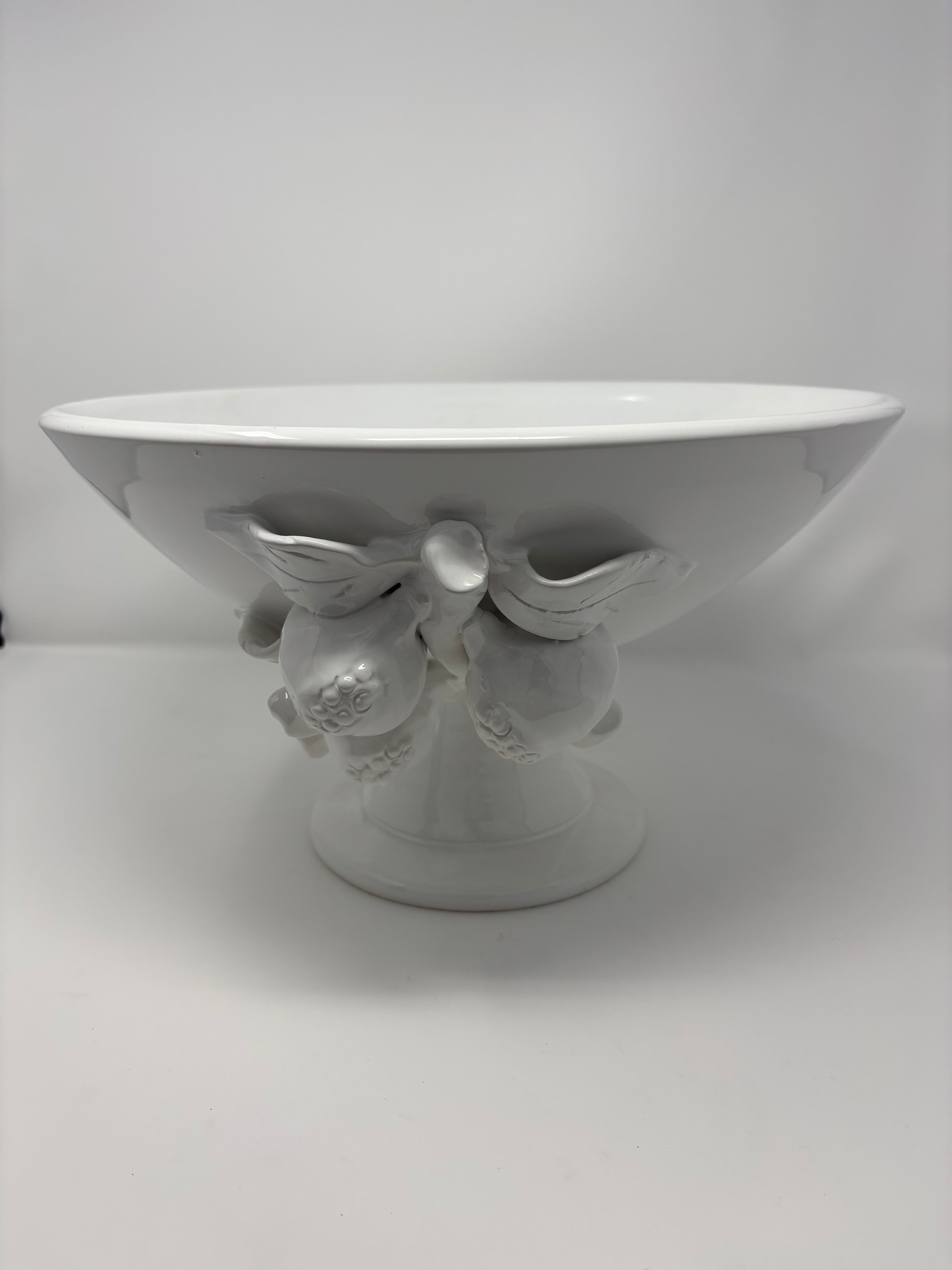 Footed Ceramic Pomegranate Bowl