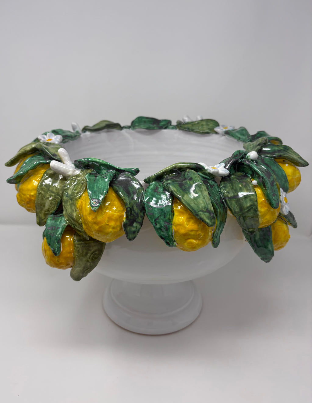 Footed Handpainted Lemon Bowl from Italy
