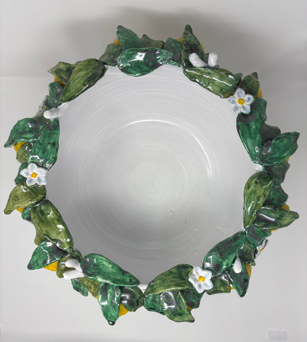 Footed Handpainted Lemon Bowl from Italy 2