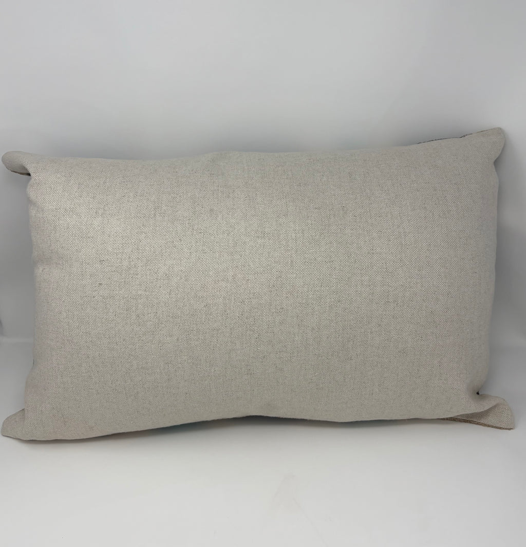Grey/Blue Turkish Silk Pillow Cover (Cover Only)