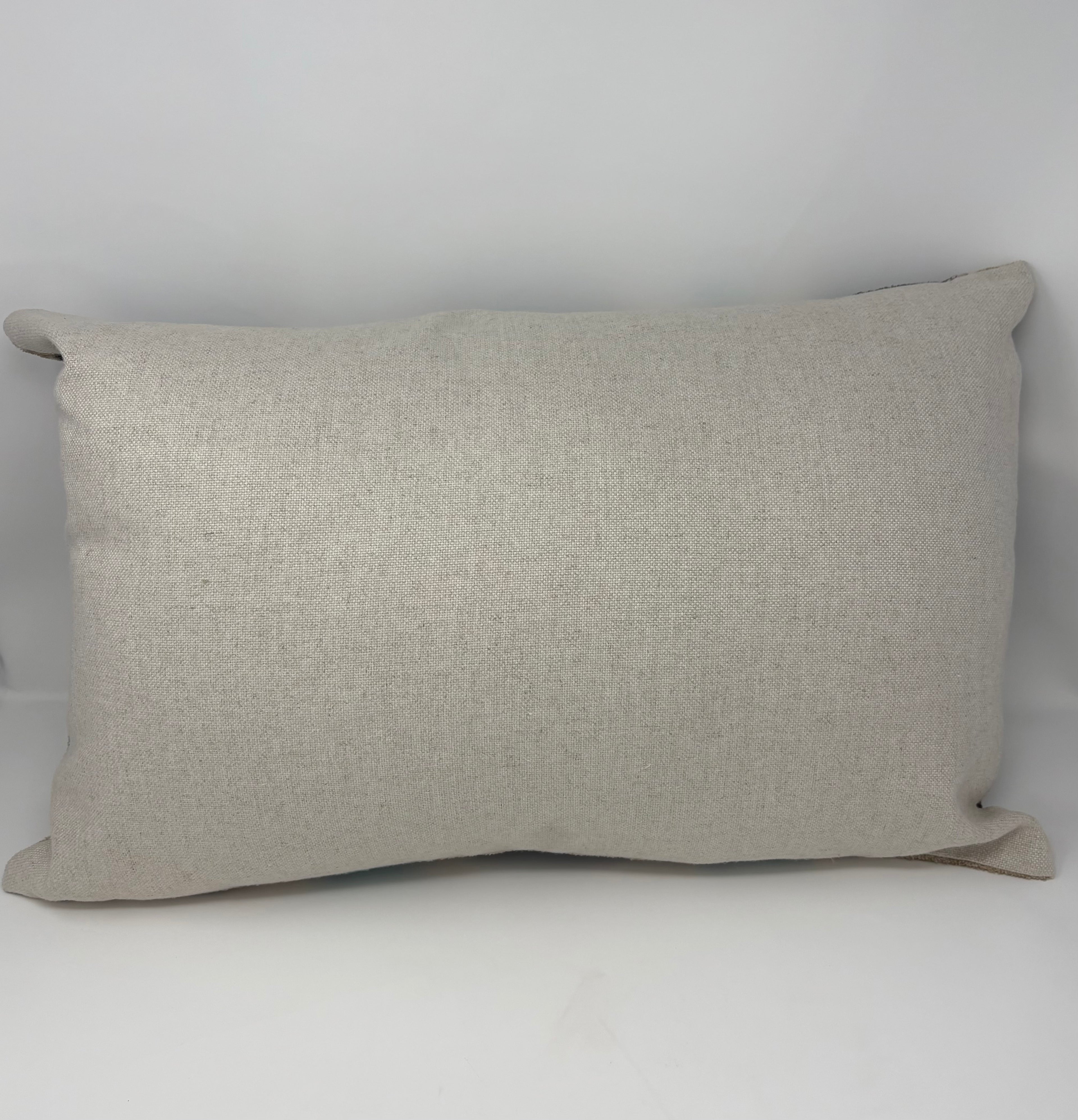 Grey/Blue Turkish Silk Pillow Cover (Cover Only)