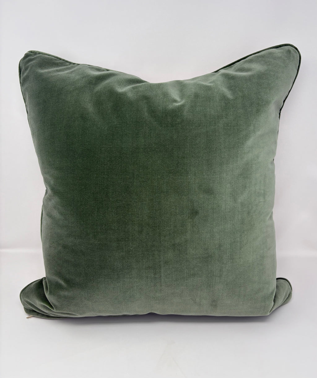Hand Blocked Floral Pillow- Aqua and Pink