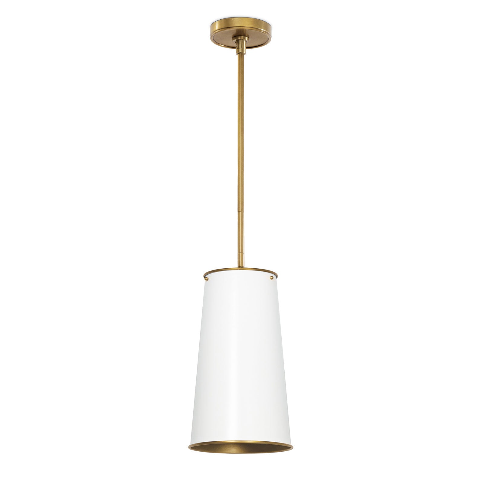 Hattie Pendant (White and Natural Brass)