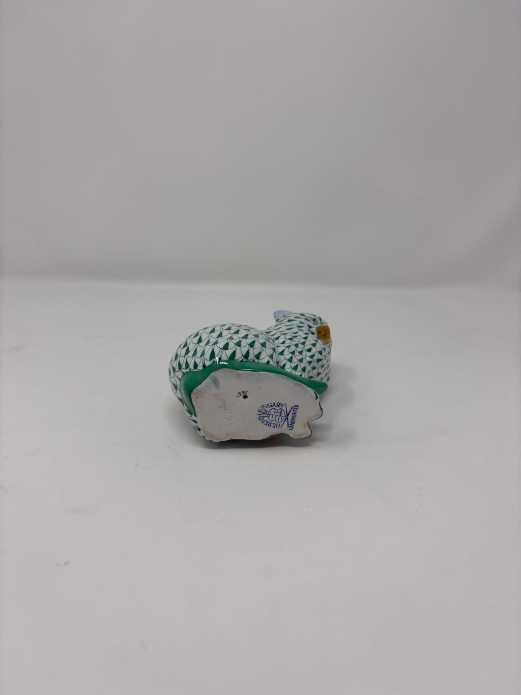 Herend Green with Gold Gilt Detail Cat