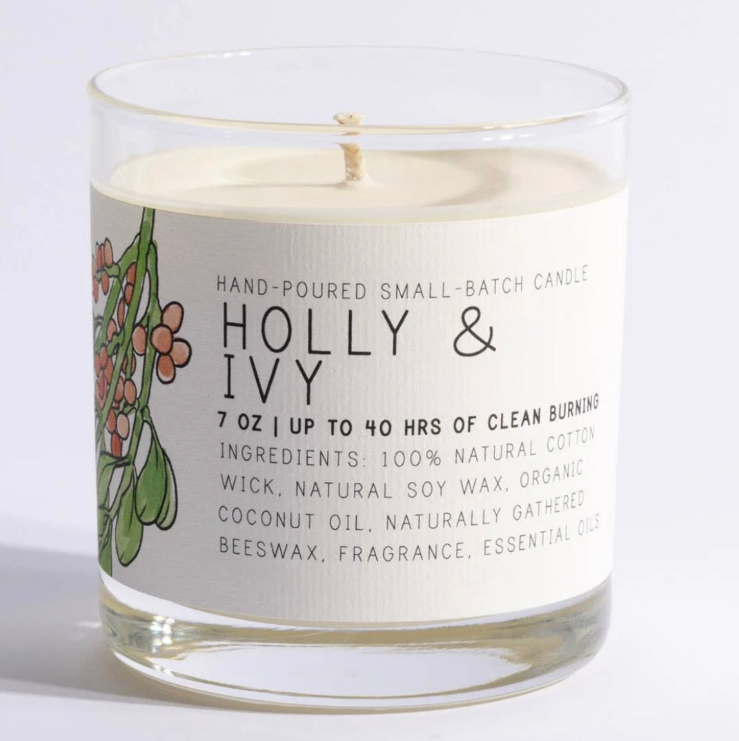 Holly-and-Ivy-Medium-Glass-Just-Bee-Candle